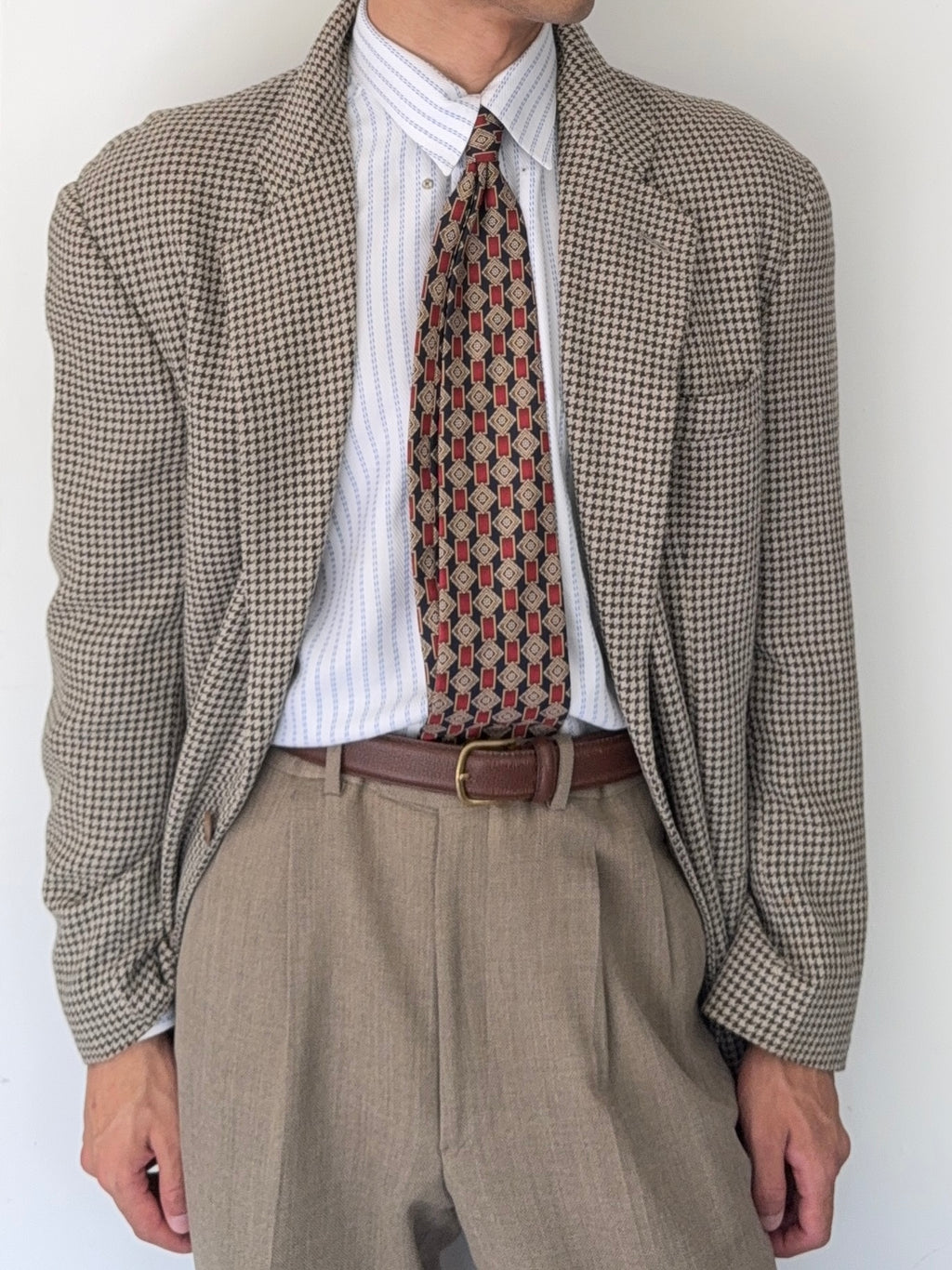Emporio Armani 1994 Houndstooth 2B Wool Sports Jacket Blazer - Size XL