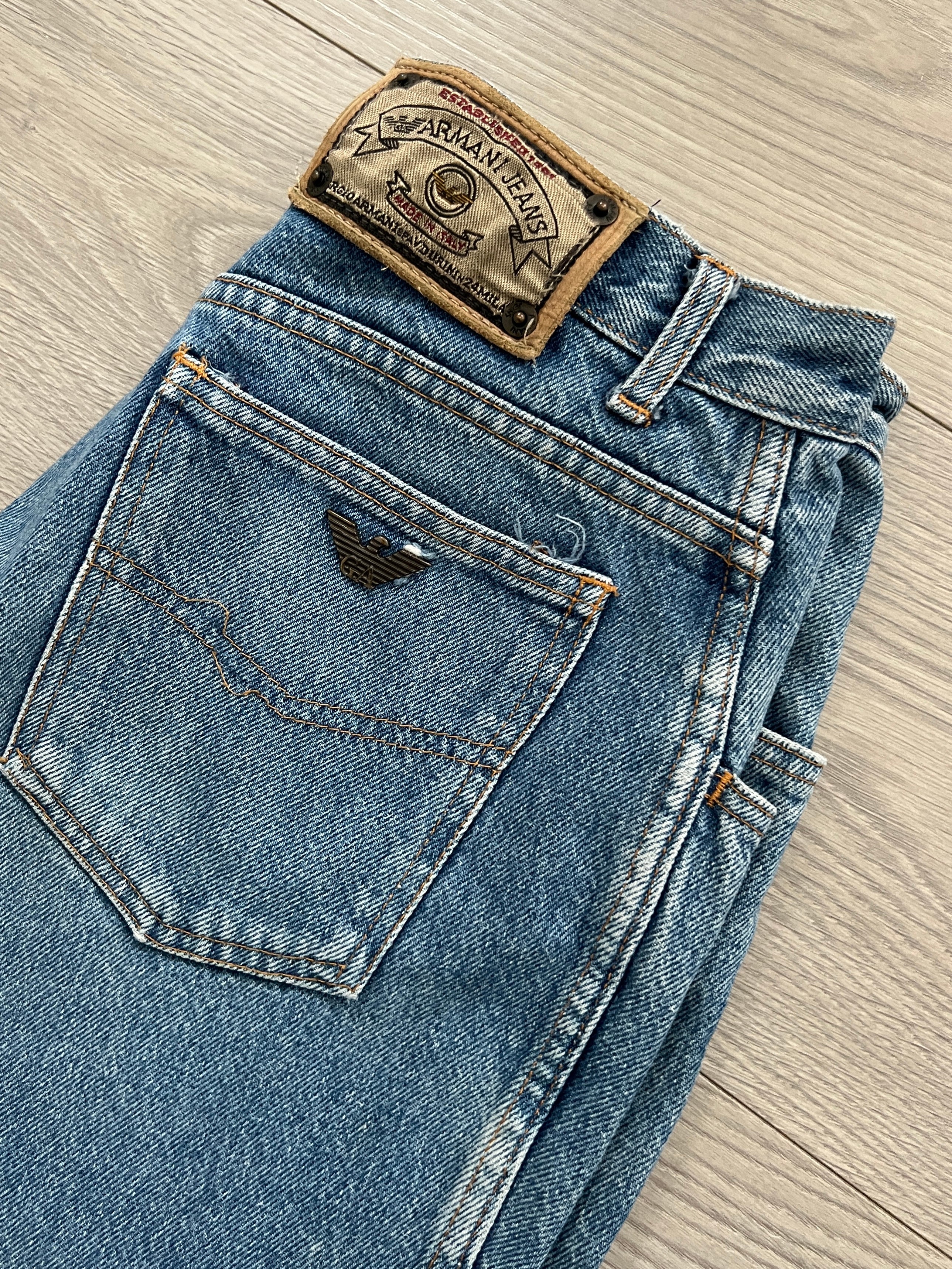 Armani Jeans 1990s Metal Logo Denim Jeans - Size 28