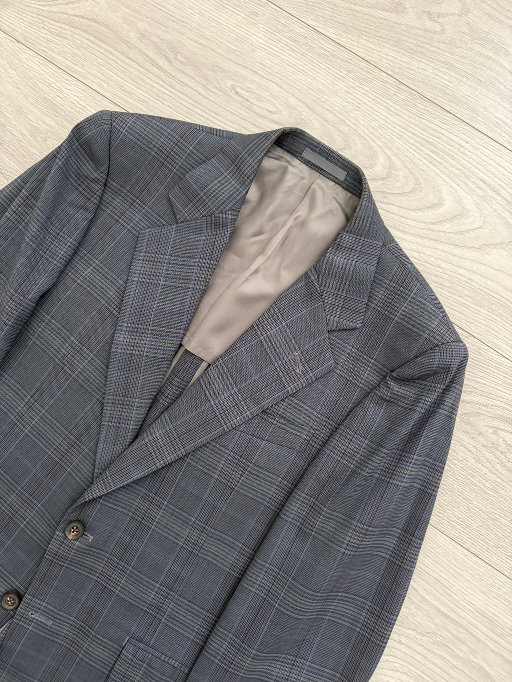 Burberry 1990s 2B Blue Check Lightweight Partially Lined Sports Jacket Blazer - Size S