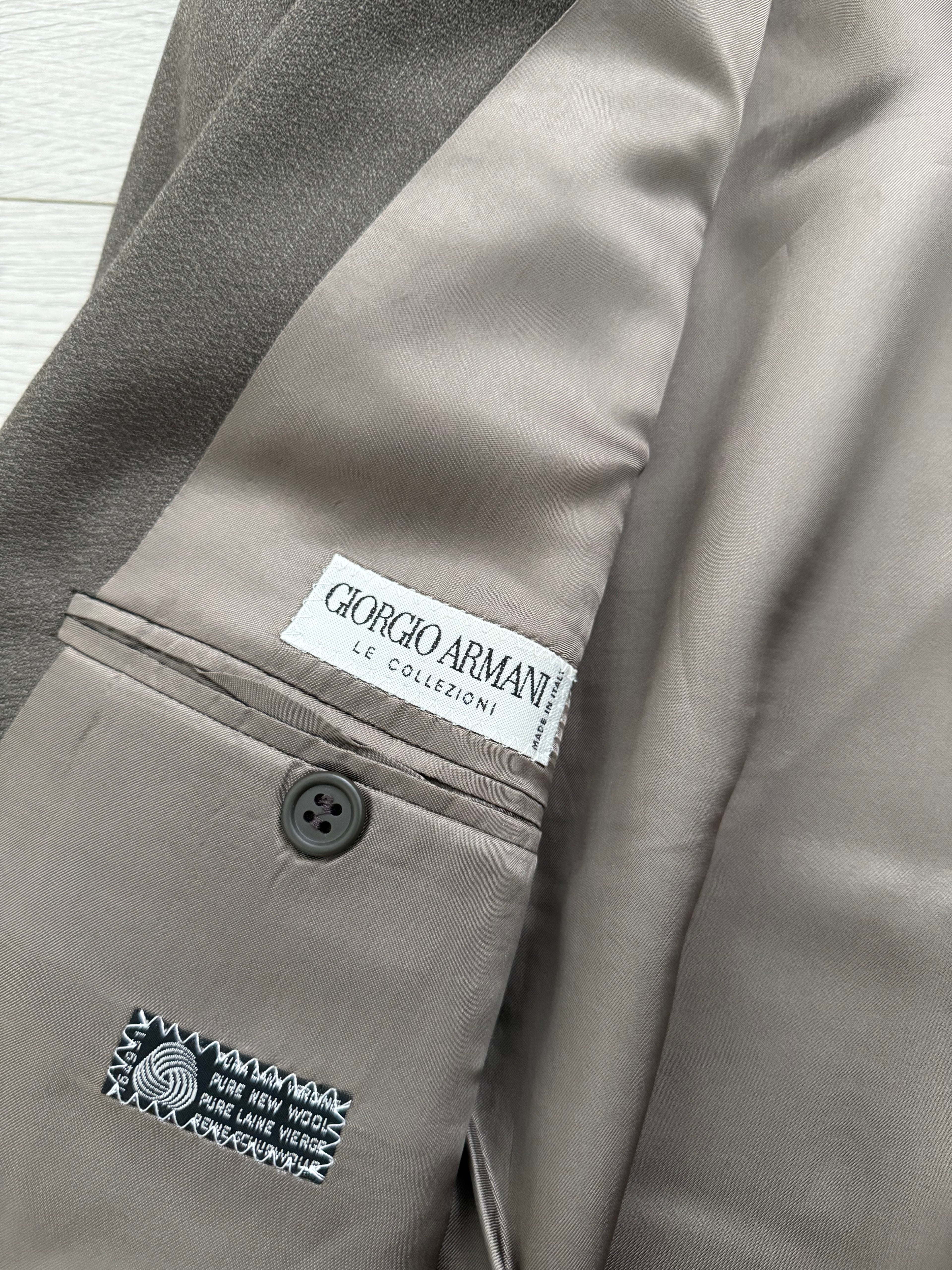 Giorgio Armani 1980s 2B Taupe Brown Wool Sports Jacket Blazer - Size XL