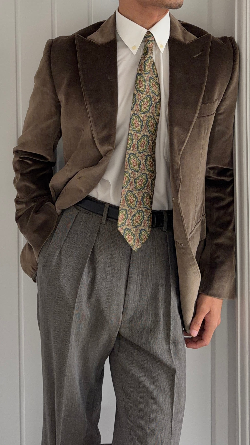 Gucci by Tom Ford SS2004 Velvet Peaked Lapel Jacket - Size S