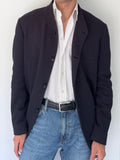 Armani 2000s Textured Cotton Navy Jacket - Size XL
