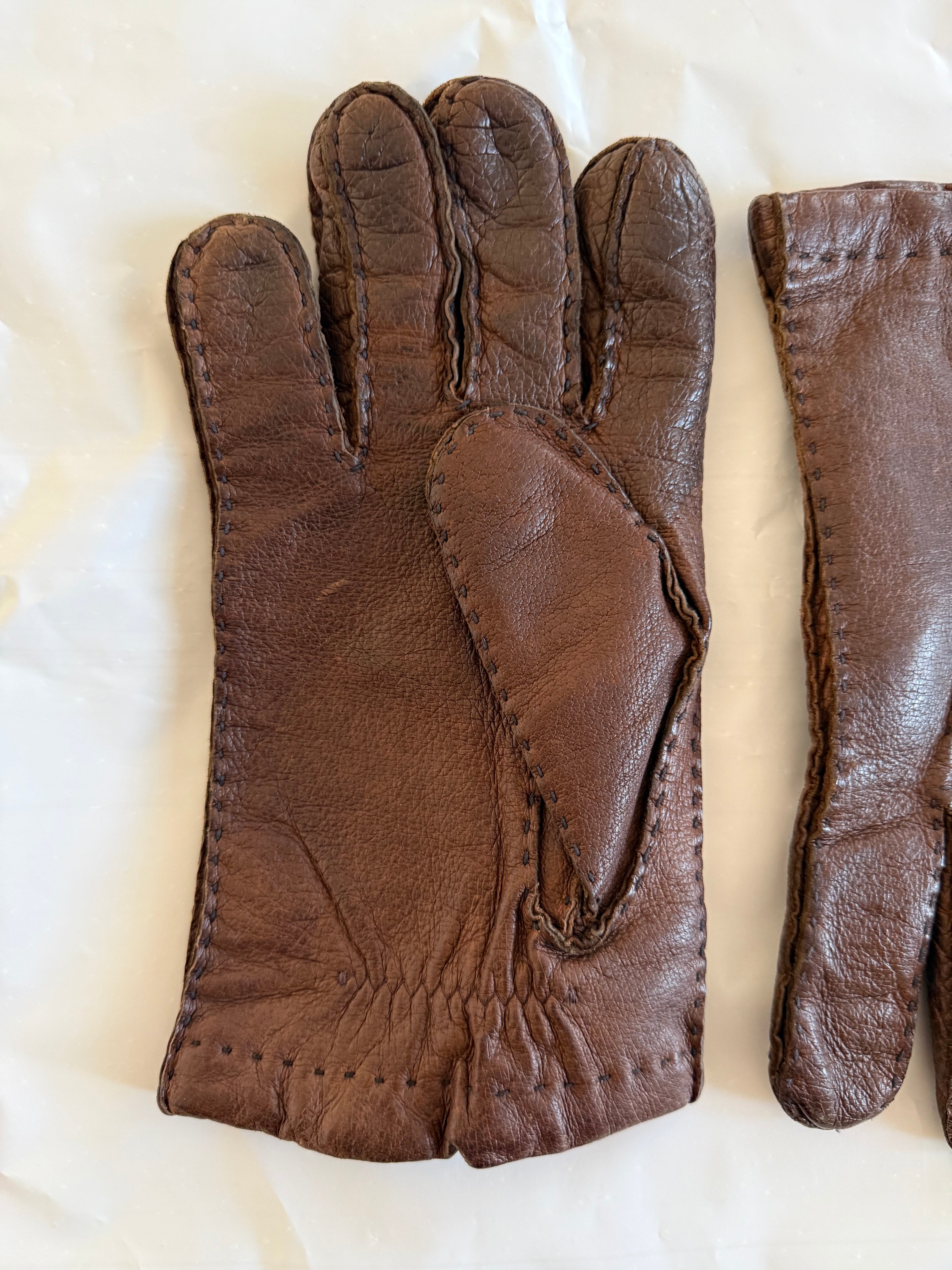 Emporio Armani 1990s Brown Leather Gloves
