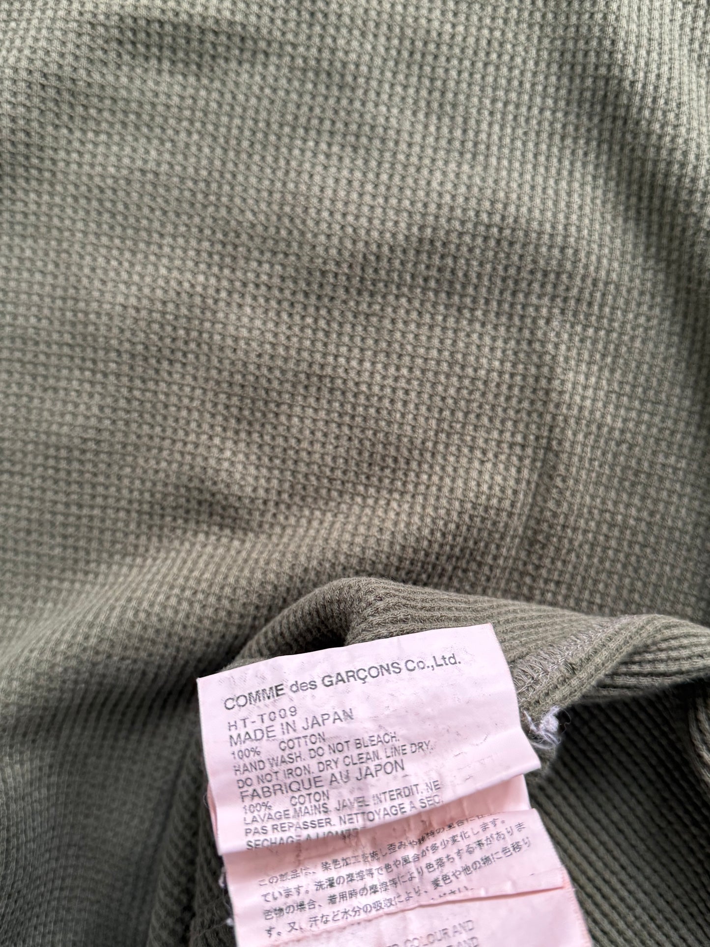 Comme Des Garcons Homme FW2007 Waffle Knit Reversible Top - Size M