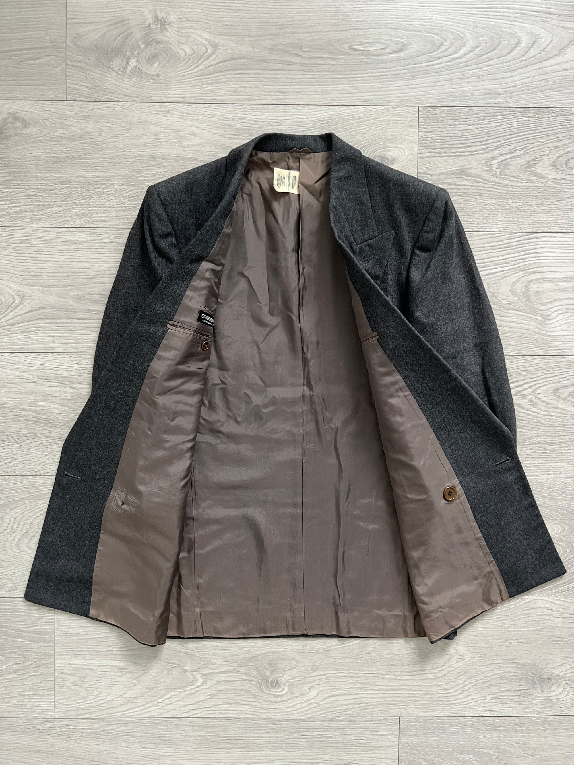 Giorgio Armani 1990s Double-Breasted Pleated Relaxed Wool Suit - Size S Jacket / 30" Waist