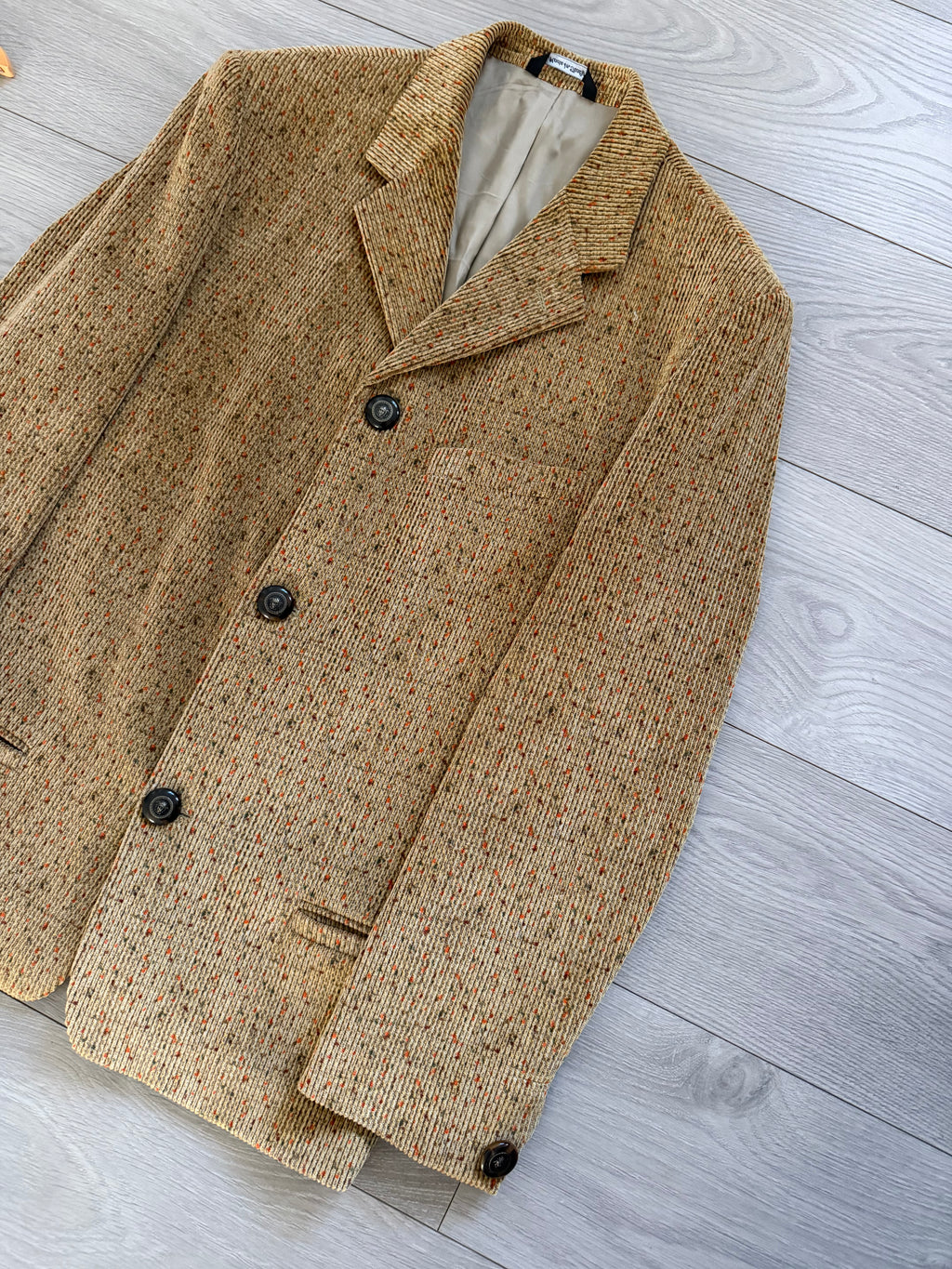 Versace Couture 1990s Metal Button Speckled Cotton Corduroy Sport Jacket Blazer - Size S