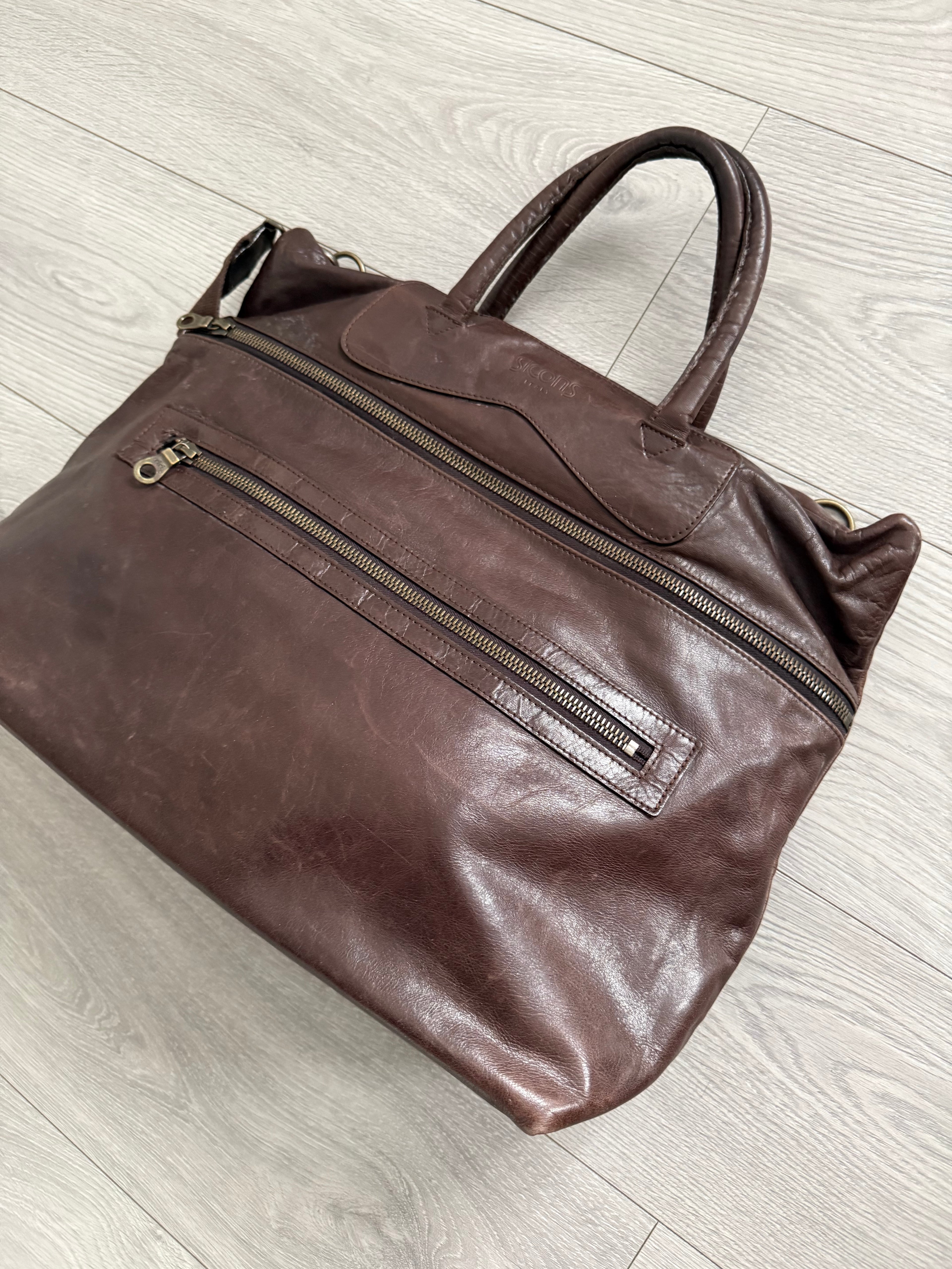 Sicons Armani 1980s Brown Leather Top Handle Shoulder Bag