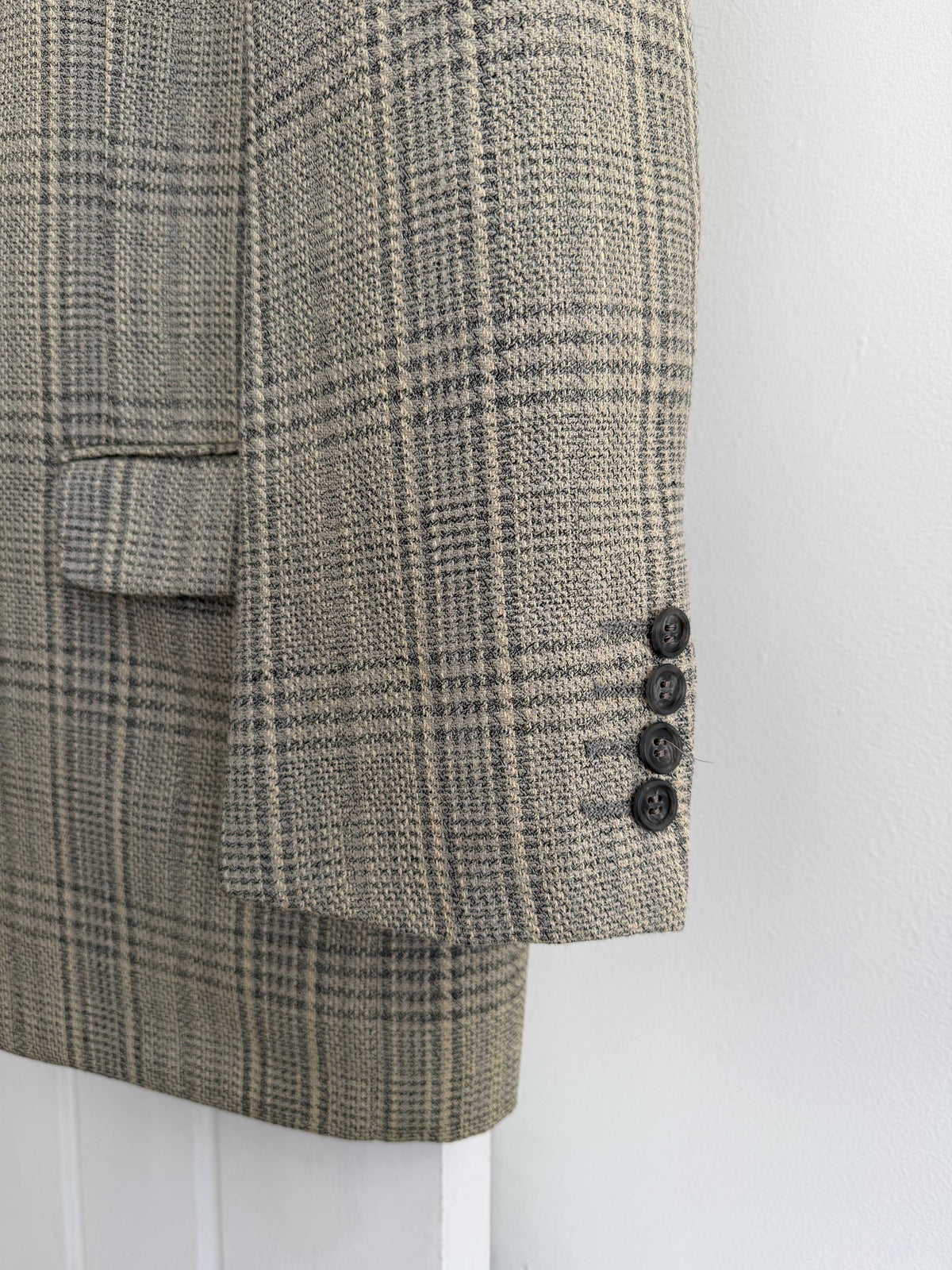 Dior 1980s 2B Check Wool Sport Jacket Blazer  - Size M