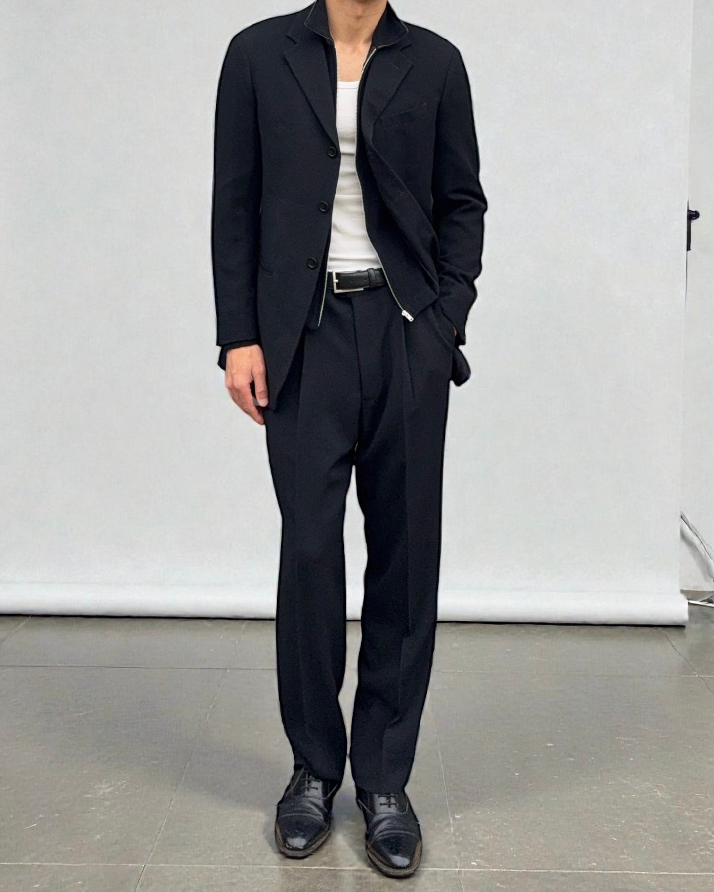 Armani 1990s Pleated 3B Textured Suit - Size M Jacket / 32" Waist