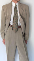Emporio Armani 1990s Crepe Twill Weave 3B Double-Pleated Suit Sand Beige - Size M Jacket / 32" Waist