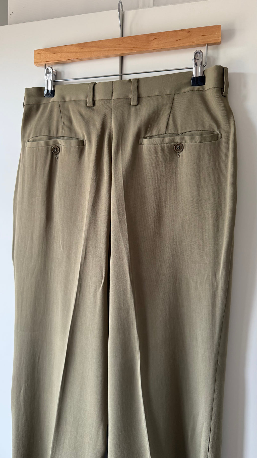 Emporio Armani AW1995 Nehru Collar Draped Khaki Taupe Suit - Size S Jacket / 30" Waist