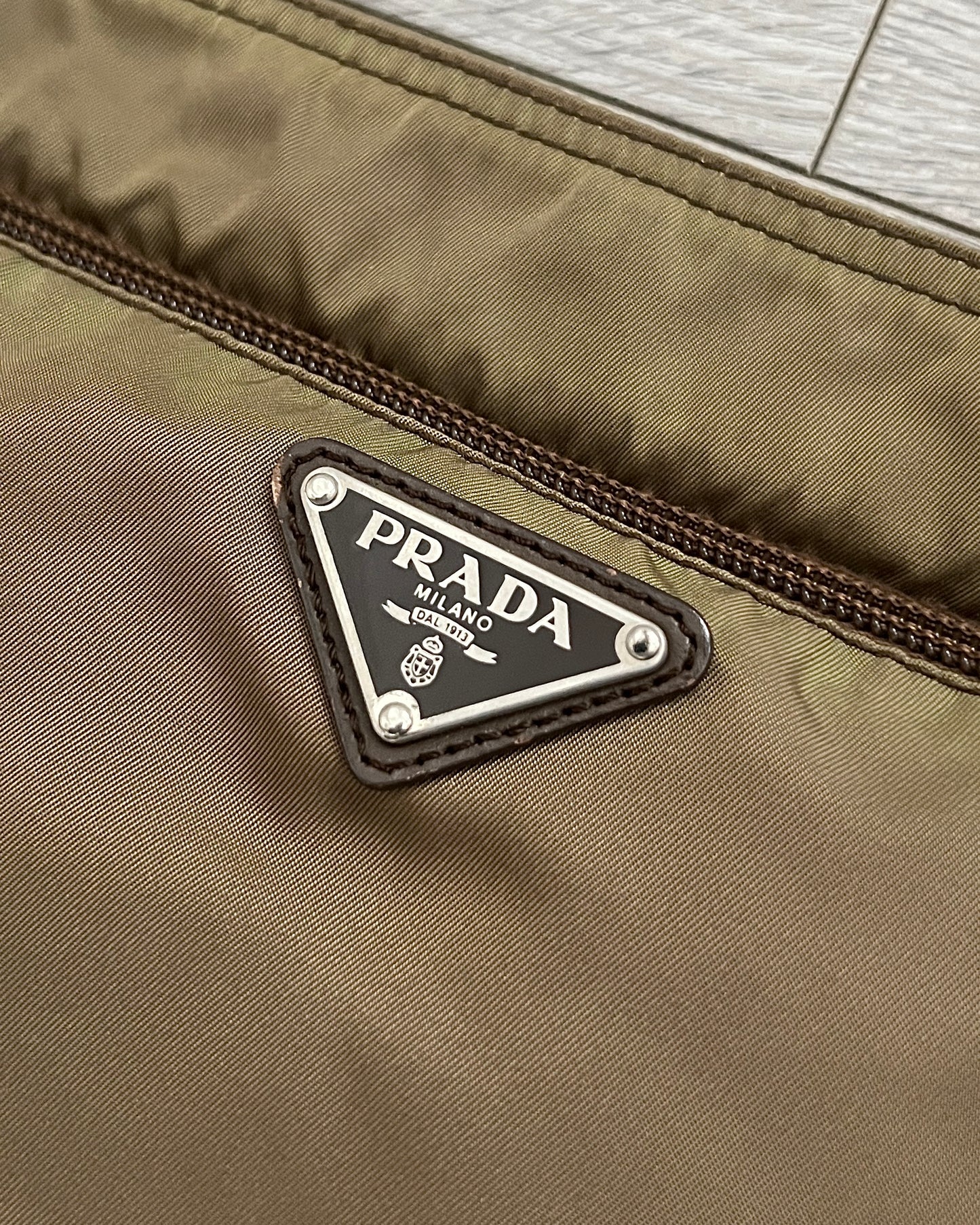 Prada 00s Vela Nylon Plaque Logo Crossbody Bag