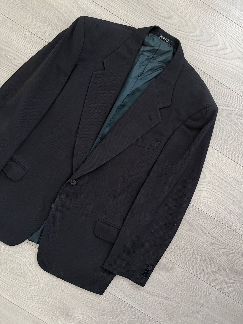 Ungaro Armani 1980s 2B Wool Draped Jacket - Size XL