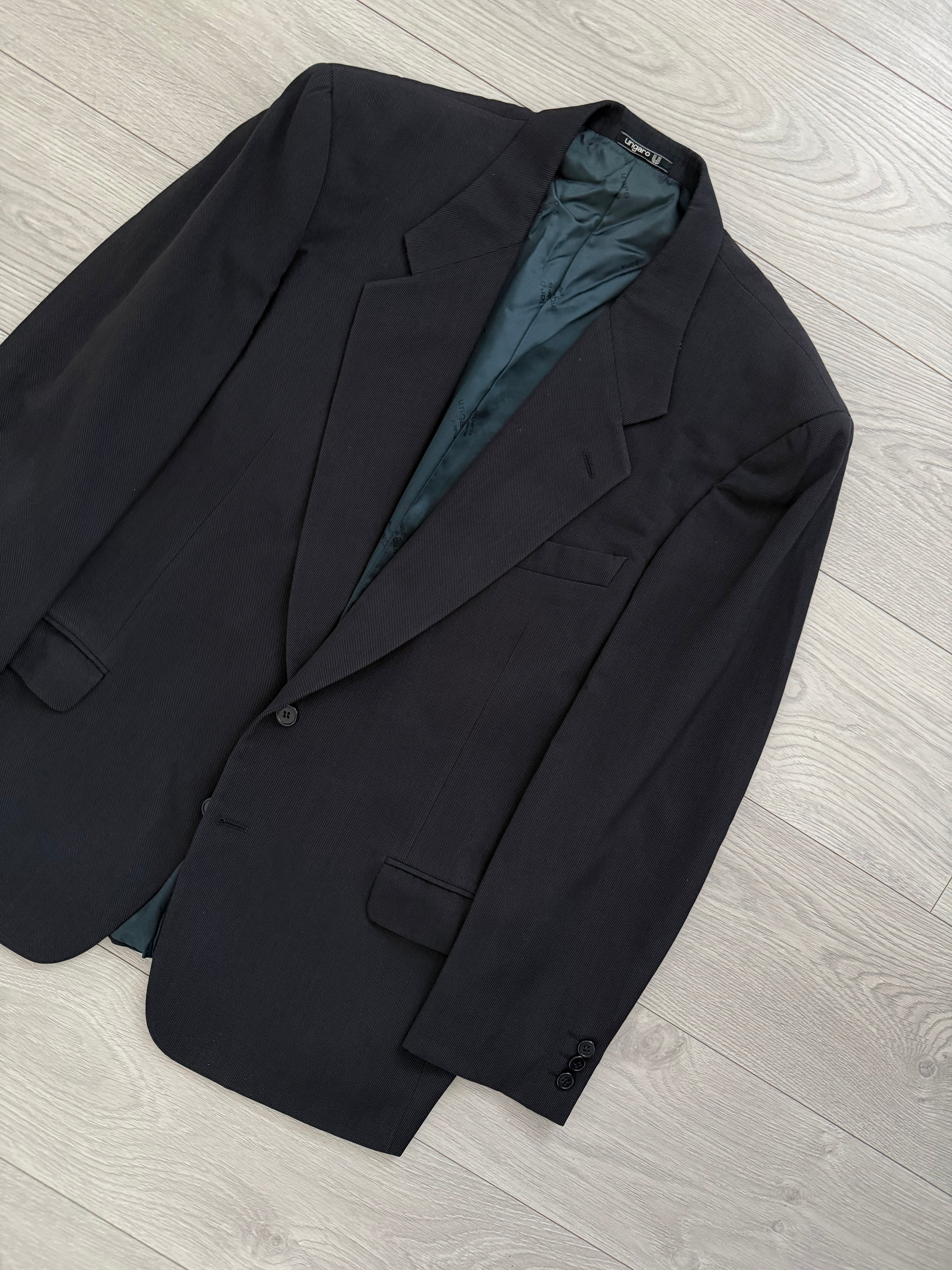 Ungaro Armani 1980s 2B Wool Draped Jacket - Size XL