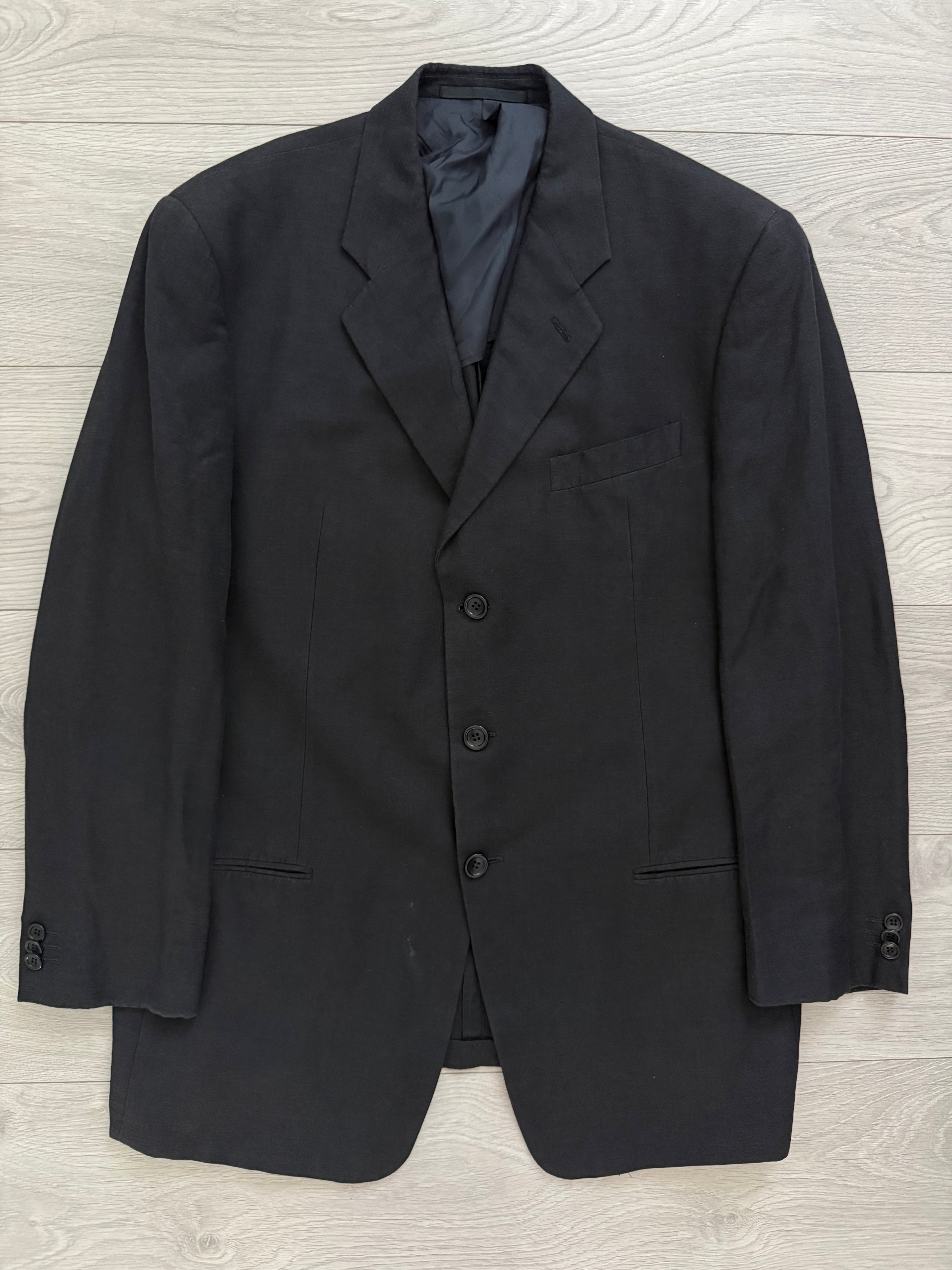 Armani 1990s 3B Linen Navy Sports Blazer Jacket - Size XL