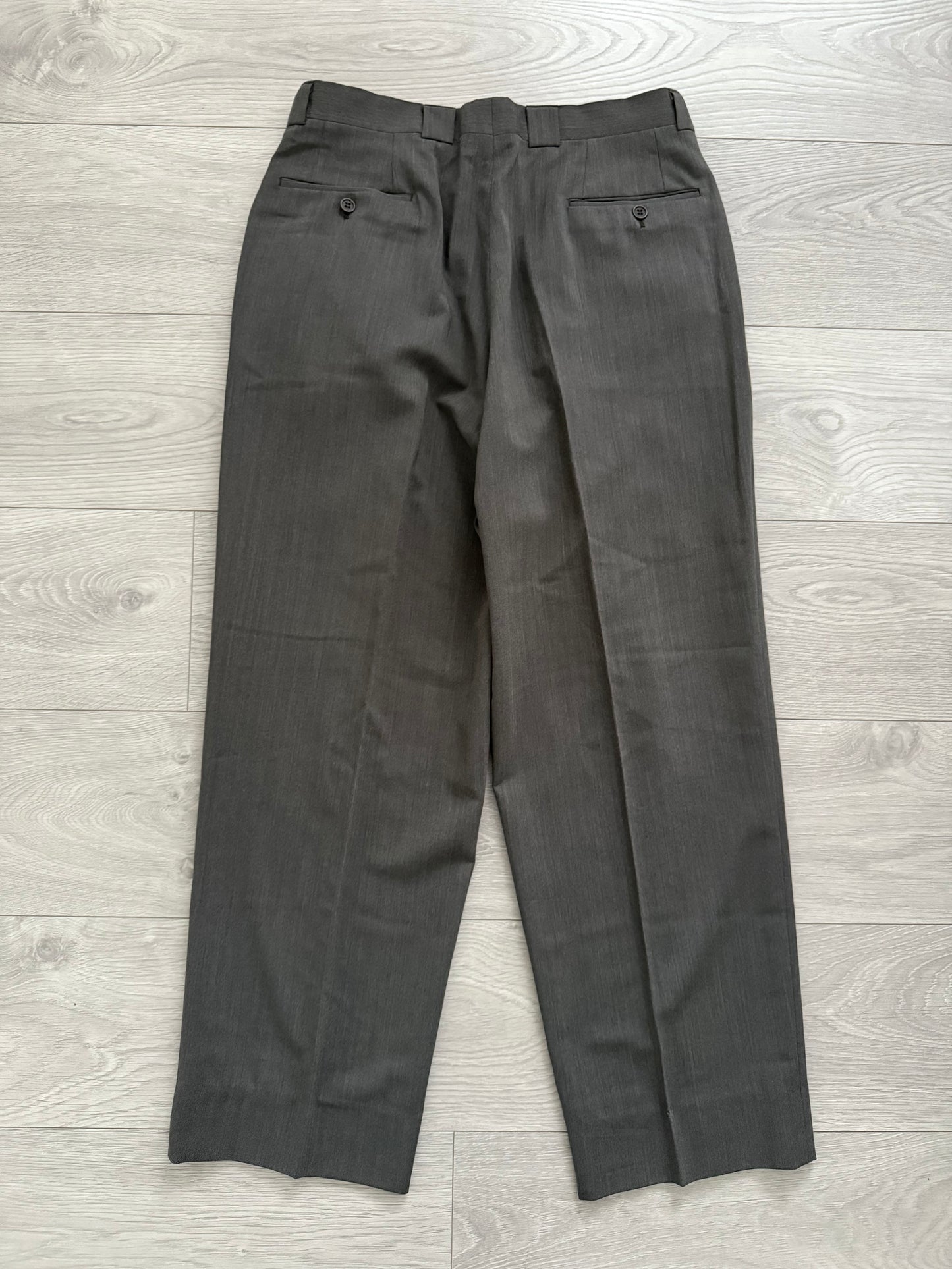 Giorgio Armani 1990s Double Breasted Triple Pleat Wool Suit - Size M Jacket / 32" Waist