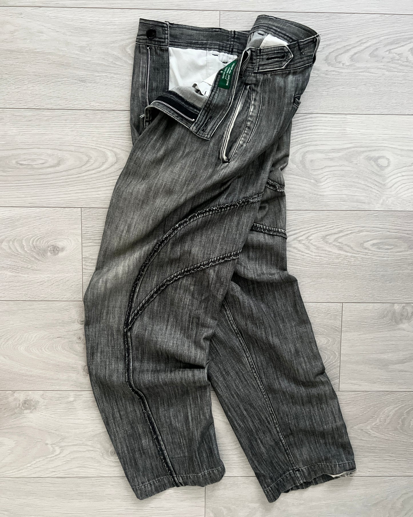 Comme Des Garcons Homme Plus Evergreen AW2009 Curved Seam Baggy Denim - Size 34