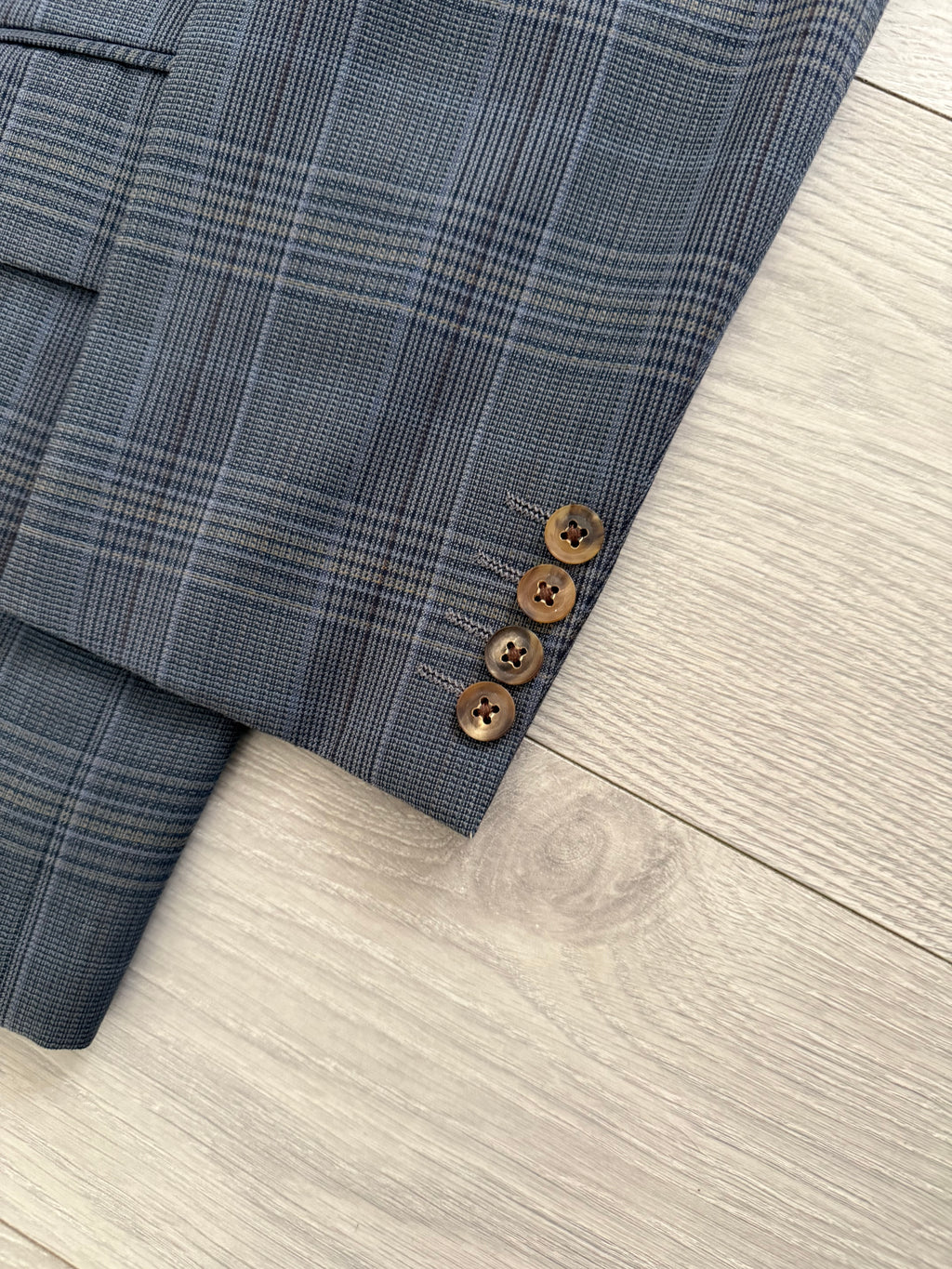 Burberry 1990s 2B Blue Check Lightweight Partially Lined Sports Jacket Blazer - Size S