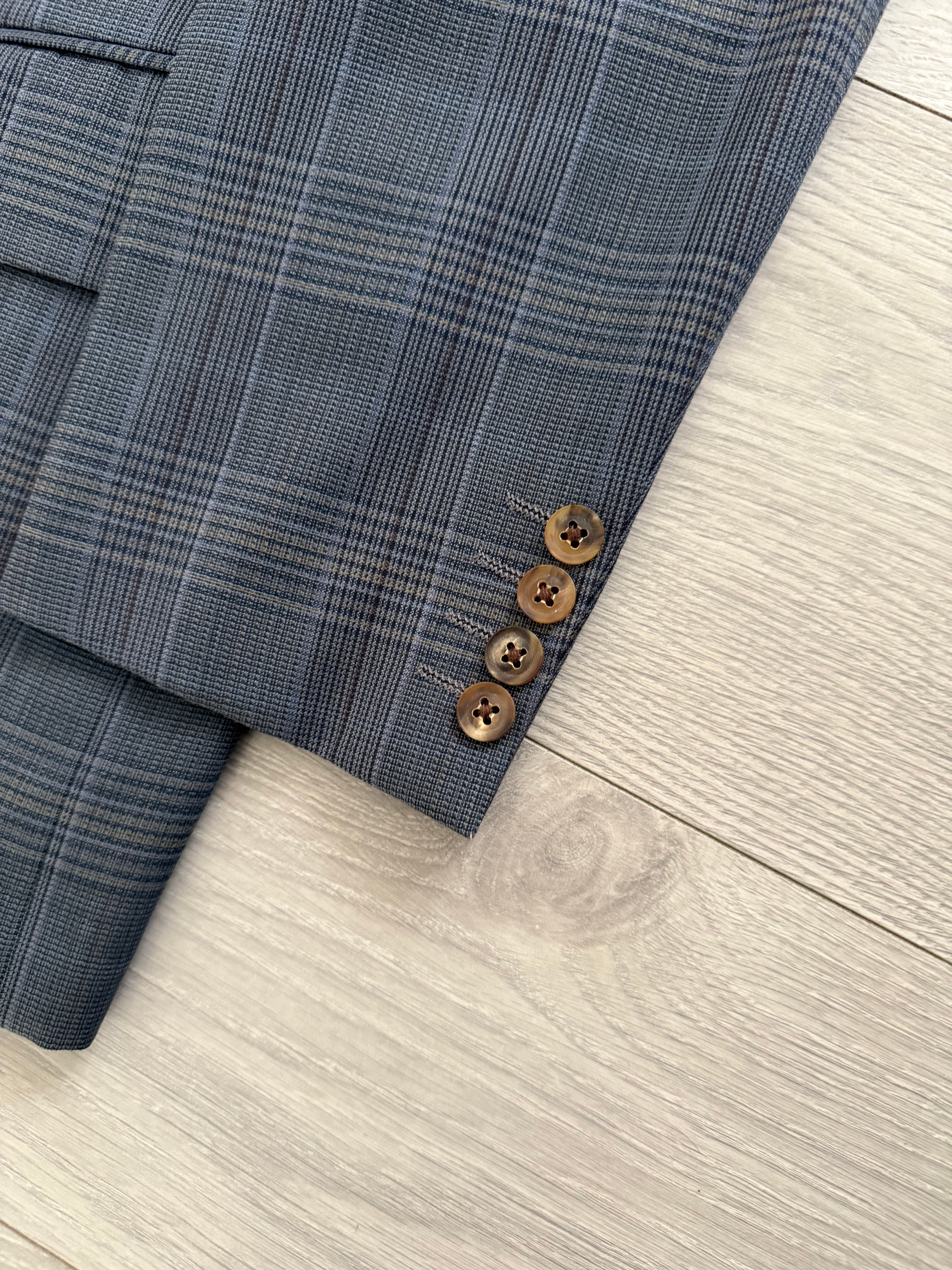 Burberry 1990s 2B Blue Check Lightweight Partially Lined Sports Jacket Blazer - Size S