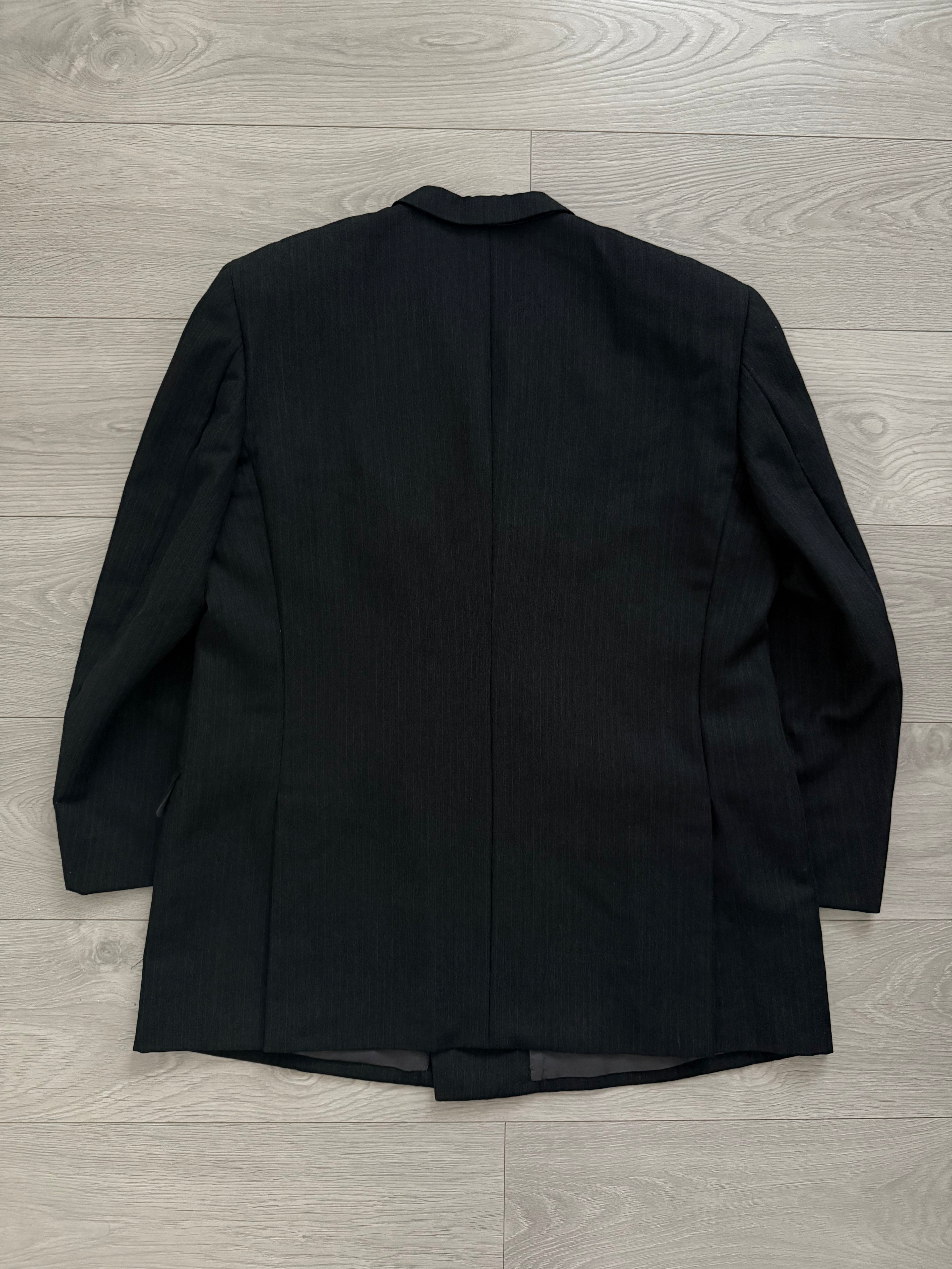 Yves Saint Laurent 1990s Double Breasted Pleated Wool Suit - Size XL Jacket / 36" Waist