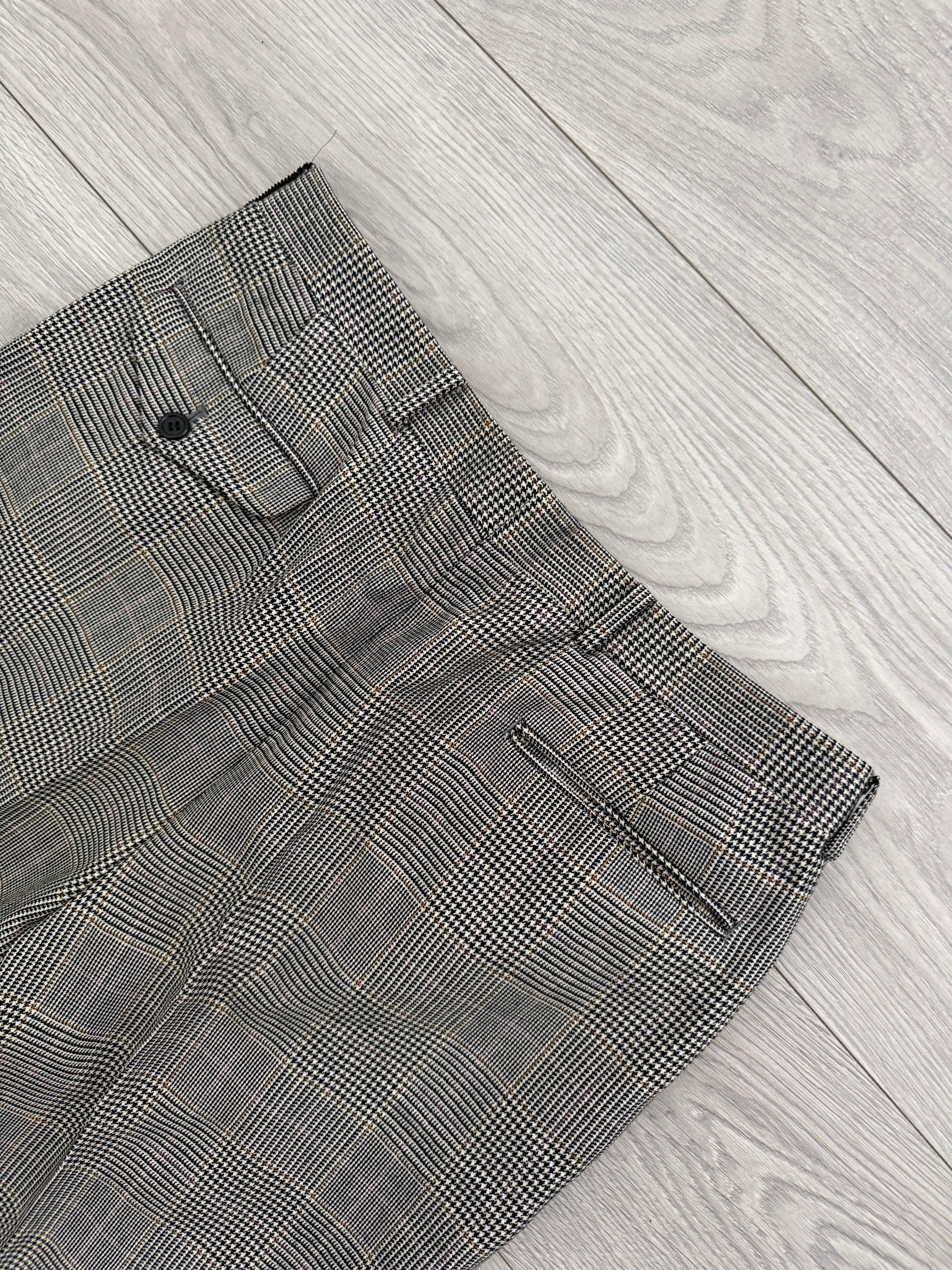 Paul Smith 1990s Peaked Lapel Double Breasted Wool Check Suit - Size M Jacket / 32" Waist