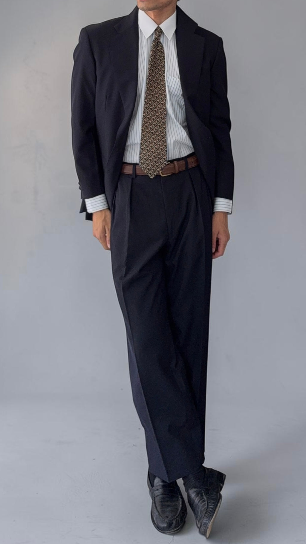 Ralph Lauren 1990s 2B Pleated Wool Suit Navy - Size S Jacket / 30" Waist