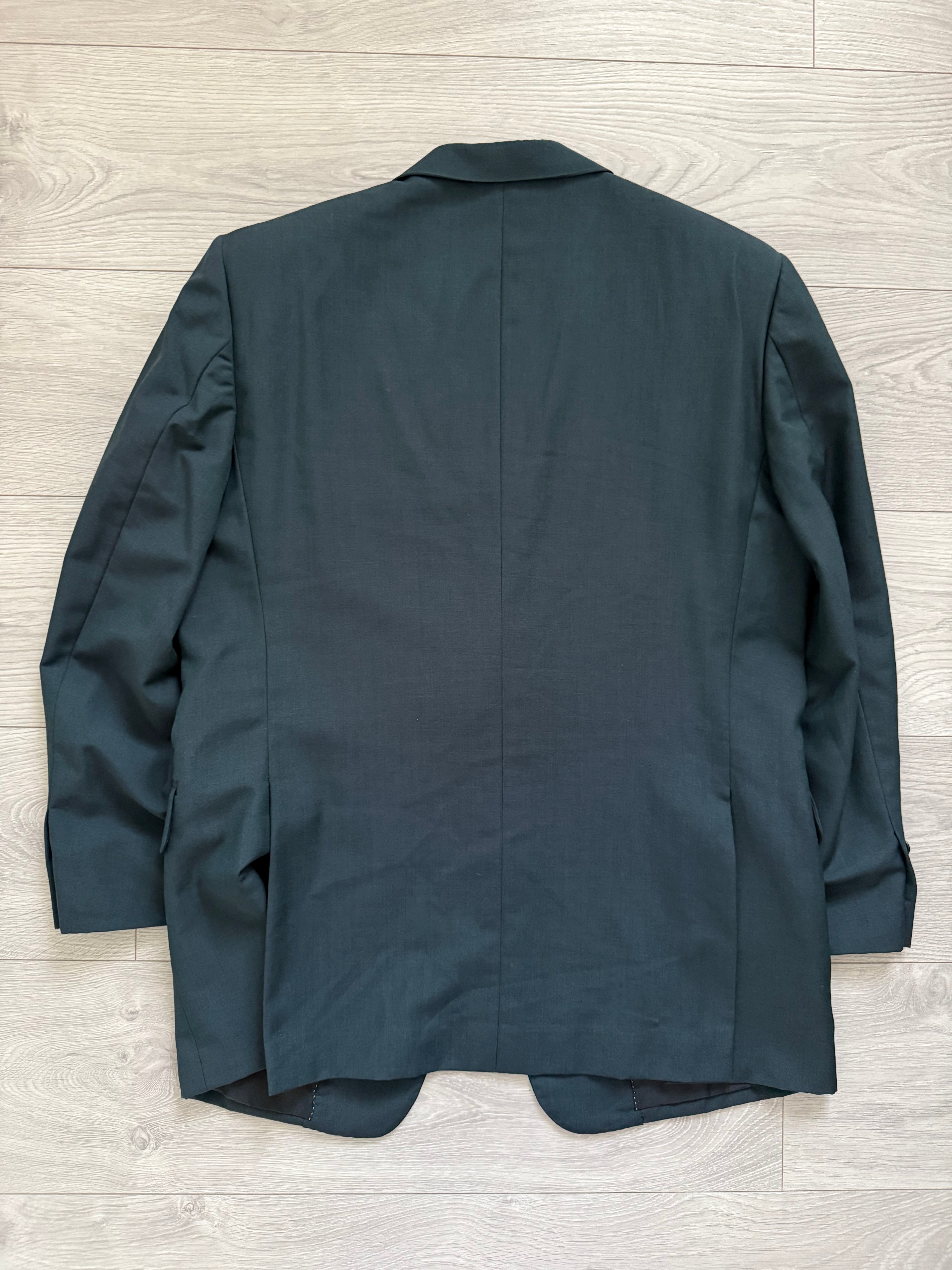 Yves Saint Laurent 1990s 2B Pleated Wool Green Suit - Size L