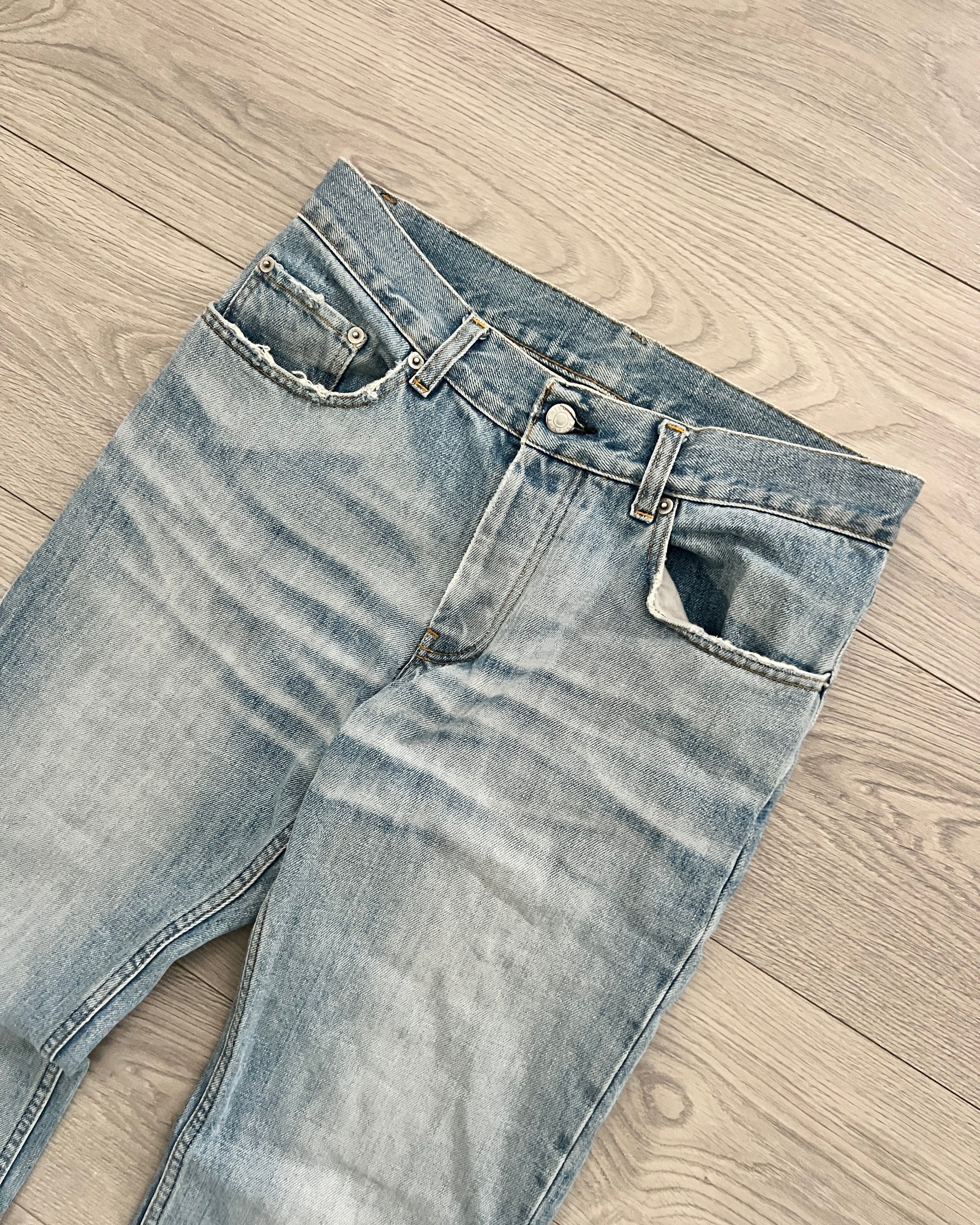 Helmut Lang 2003 Vintage Clean Broken Denim Jeans Classic Low Cut - Size 30