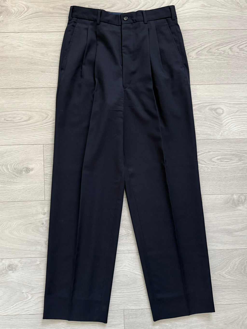 Comme Des Garcons Homme 1992 Double Breasted Pleated Wool Navy Suit - Size M Jacket / 30" Waist
