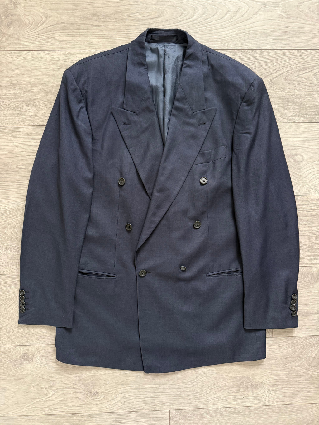 Hugo Boss 1980s 'Al Capone' Double Breasted Peaked Lapel Sports Jacket Blazer - Size L