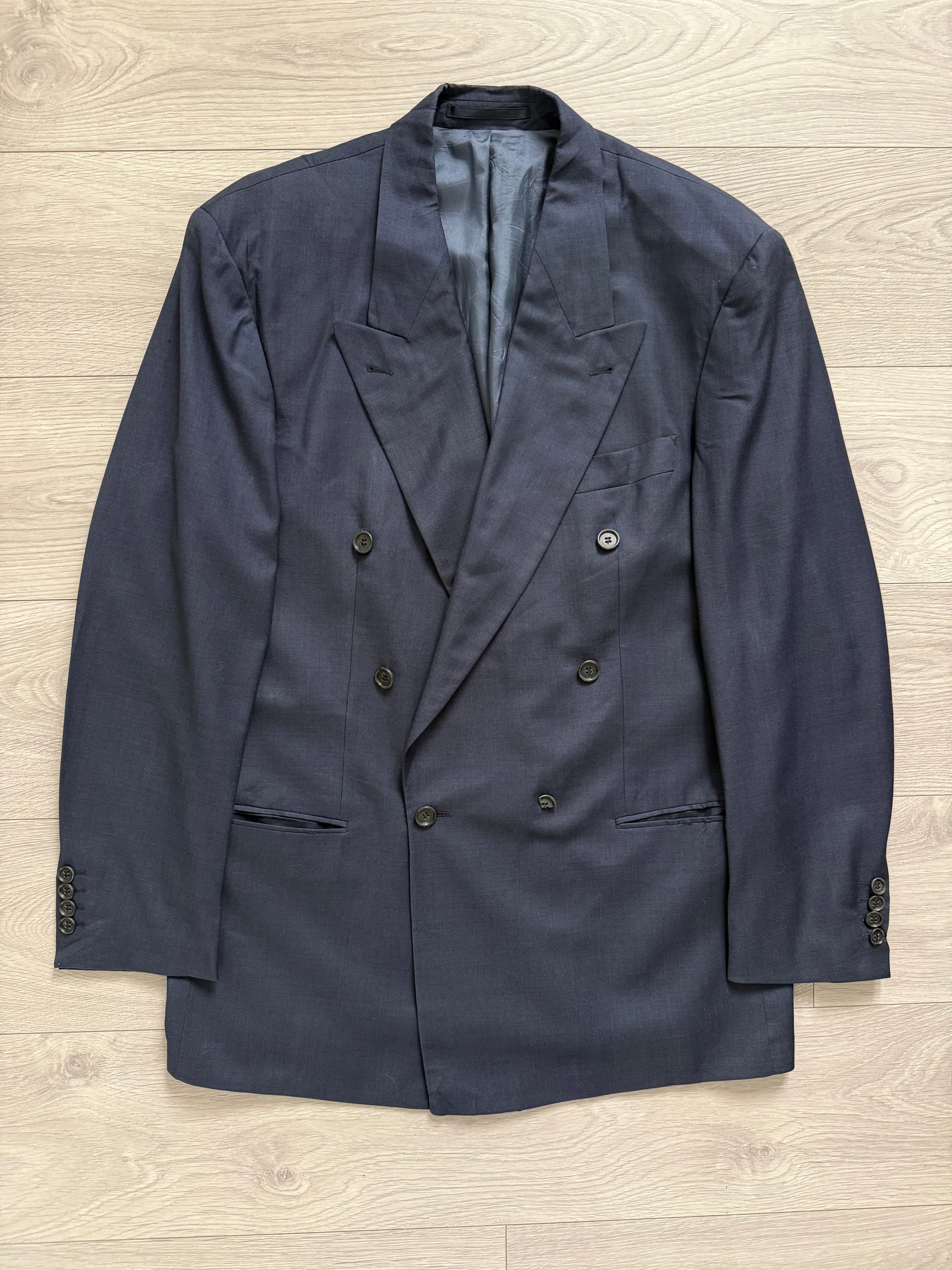 Hugo Boss 1980s 'Al Capone' Double Breasted Peaked Lapel Sports Jacket Blazer - Size L