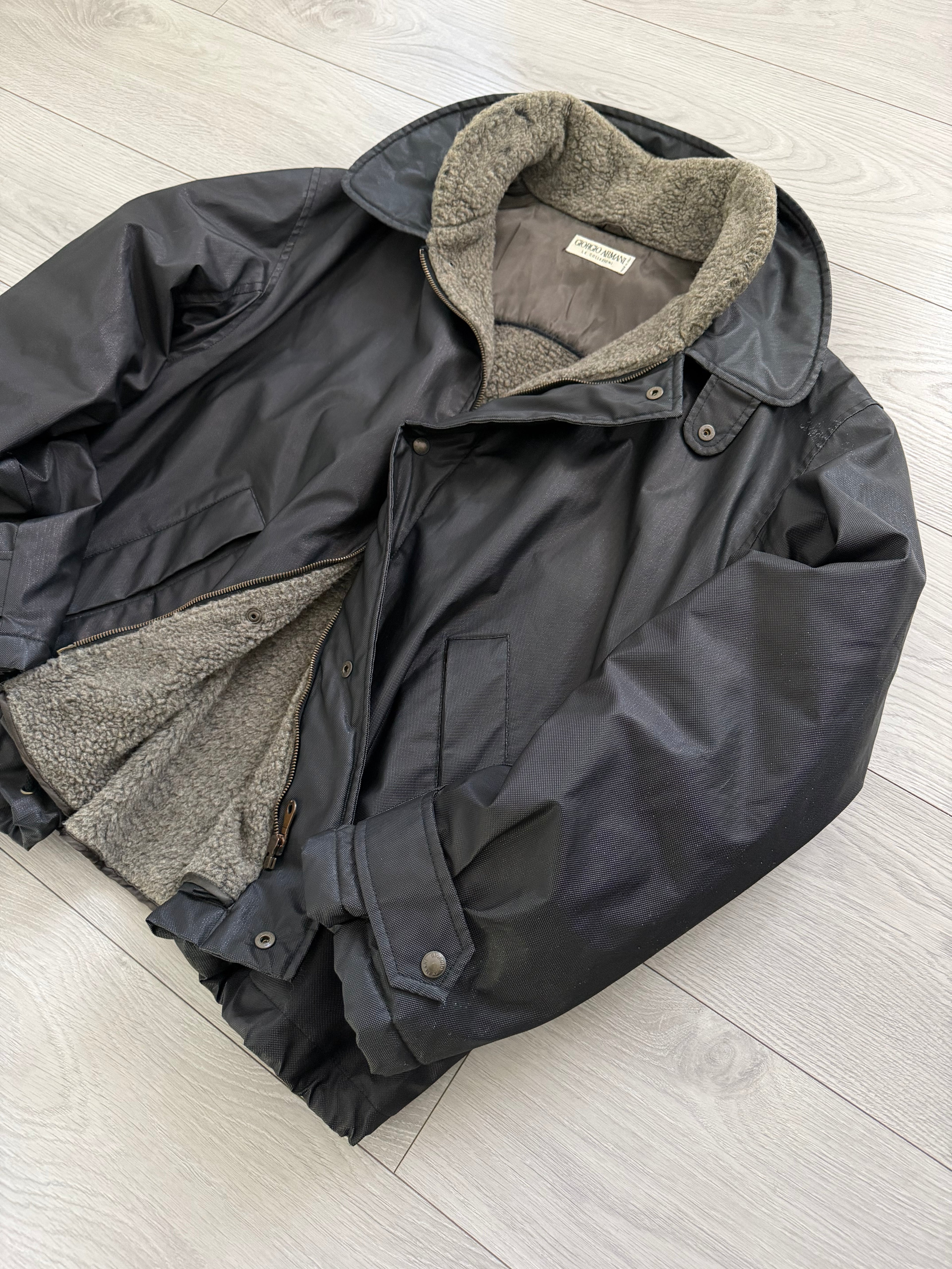 Giorgio Armani 1980s Wool Lined Military Jacket - Size L