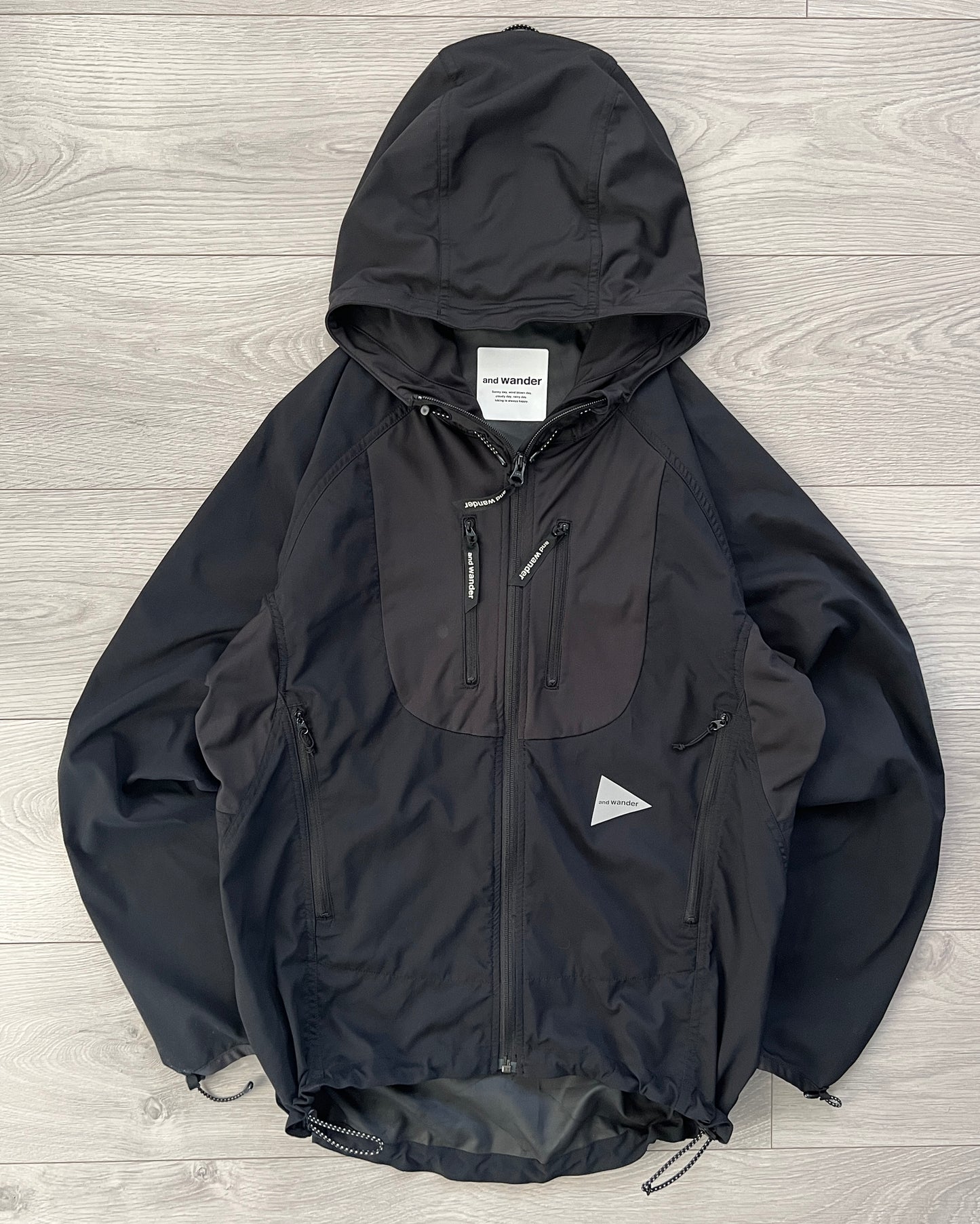 And Wander Technical Windproof Water Repellent Reflective Jacket - Size M