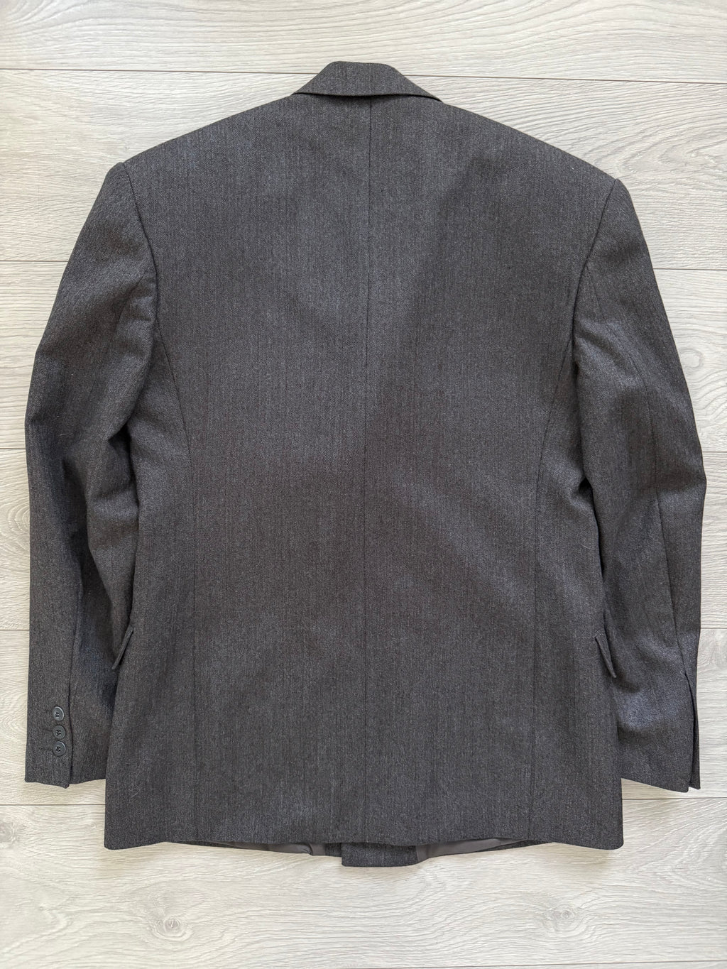 Vintage 1980s Made in England Double Breasted Peaked Lapel Pleated Brown Suit - Size M Jacket / 31" Waist