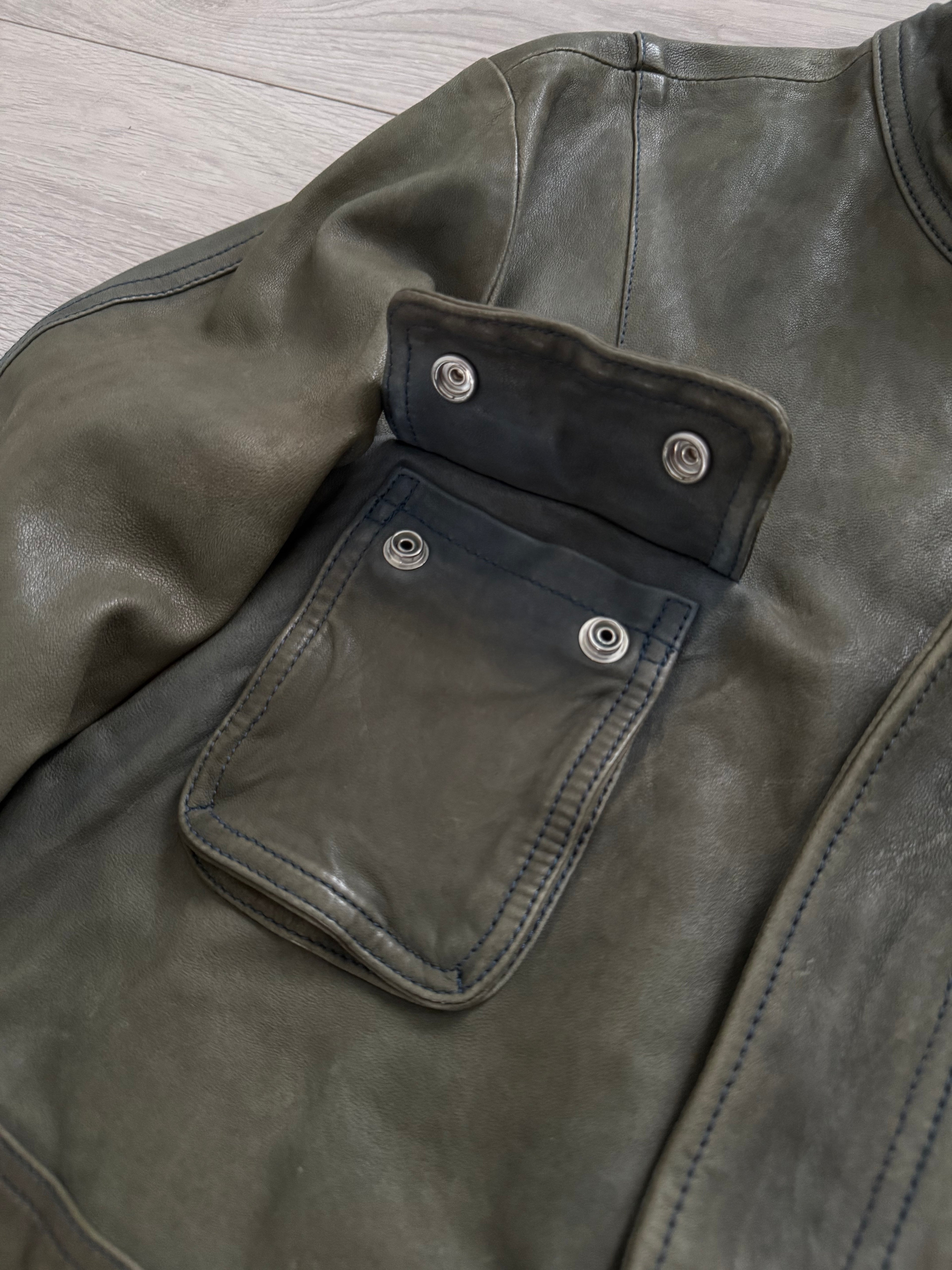 Emporio Armani FW2011 Overdyed Leather Jacket - Size S