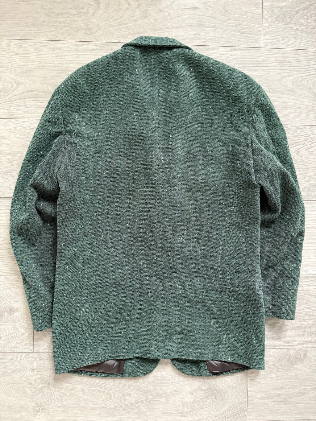 Emporio Armani 1990s 2B Speckled Wool Blend Green Sport Jacket Blazer - Size S