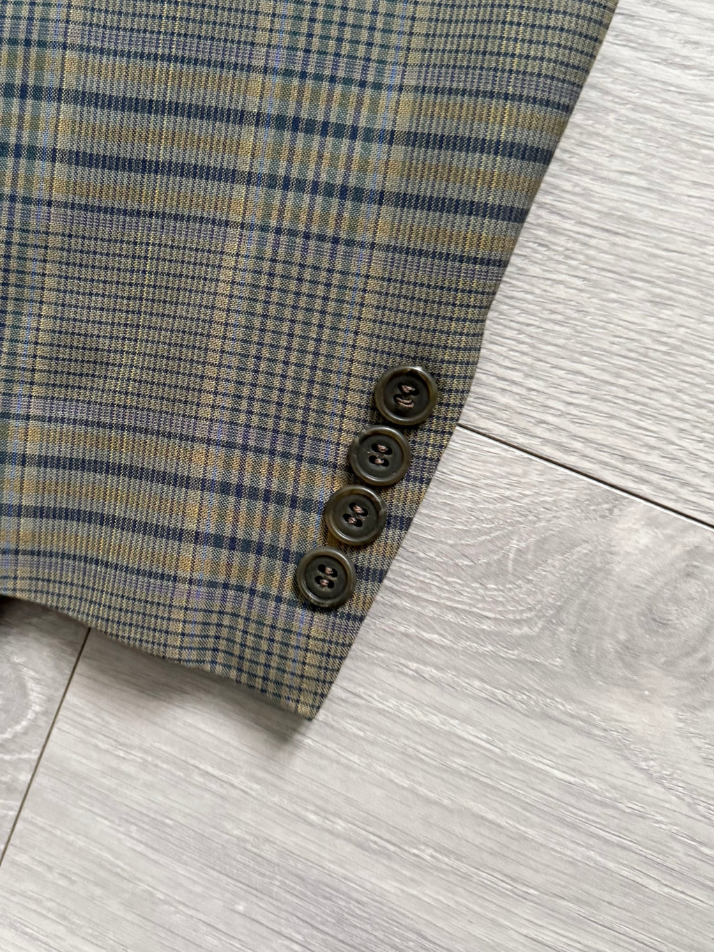 Chaps Ralph Lauren 1990s Checkered Cotton Sports Jacket - Size S