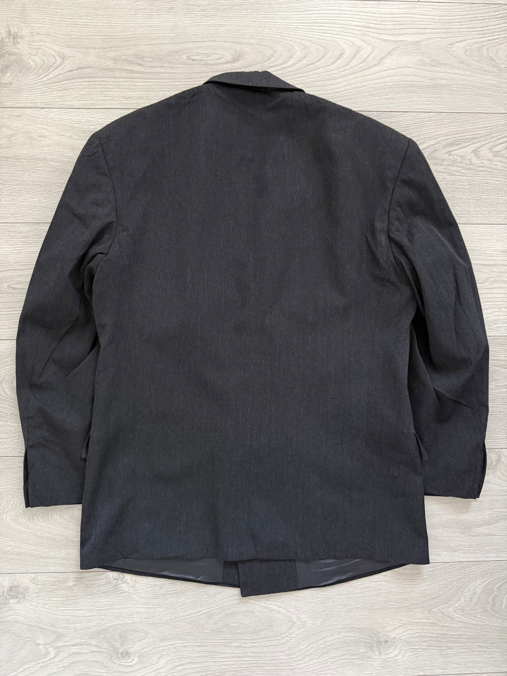 Hugo Boss 1980s 'Al Capone' Grey Peaked Lapel Double Breasted Wool Sports Jacket Blazer - Size L