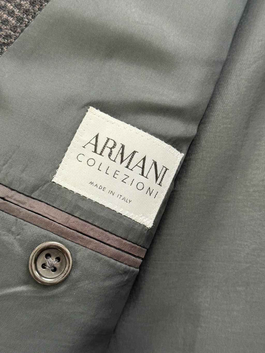 Armani 1990s 2B Grey Wool Check Sport Jacket Blazer - Size XXL