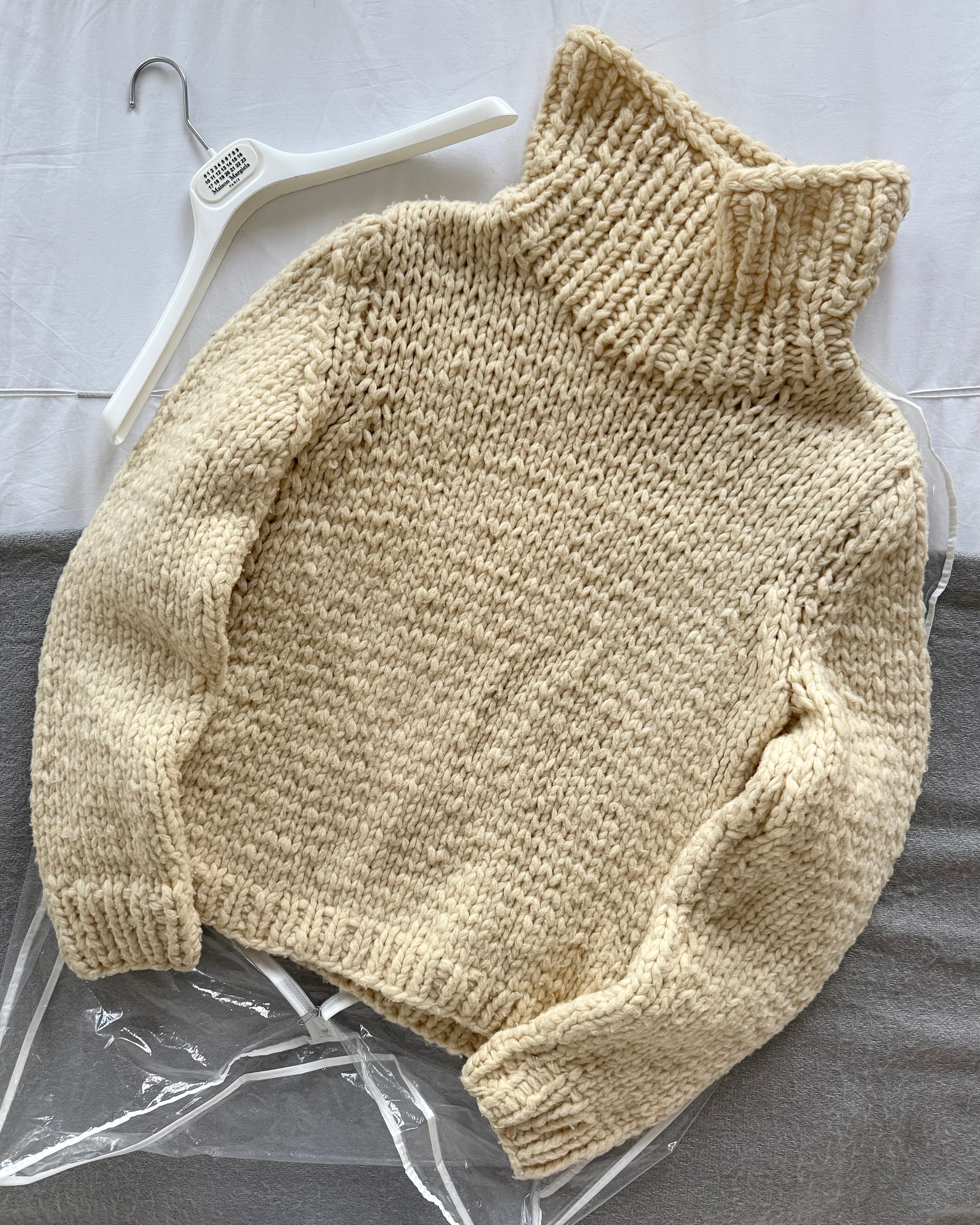 Martin Margiela FW2004 Oversized Neck Chunky Knit Sweater - Size S