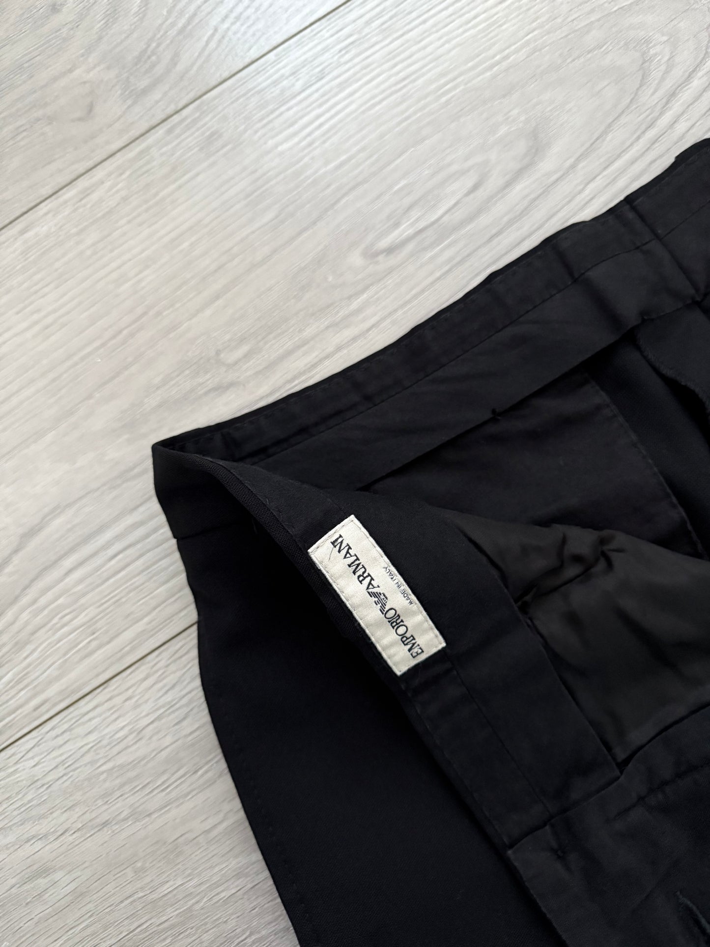 Emporio Armani 2001 3B Black Wool Suit - L Jacket / 34" Waist