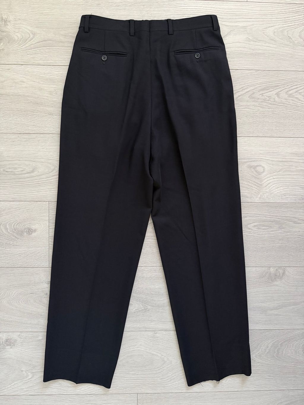 Giorgio Armani 1980s 2B Double Pleat Lightweight Navy Wool Suit - Size M Jacket / 32" Waist