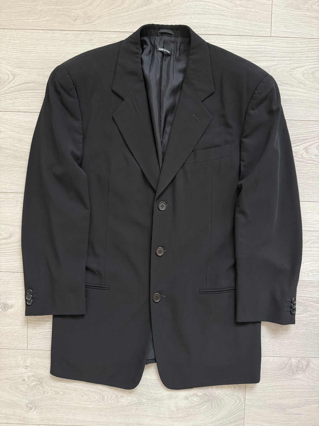 Giorgio Armani Black Label 1990s 3B Draped Lightweight Wool Jacket - Size S