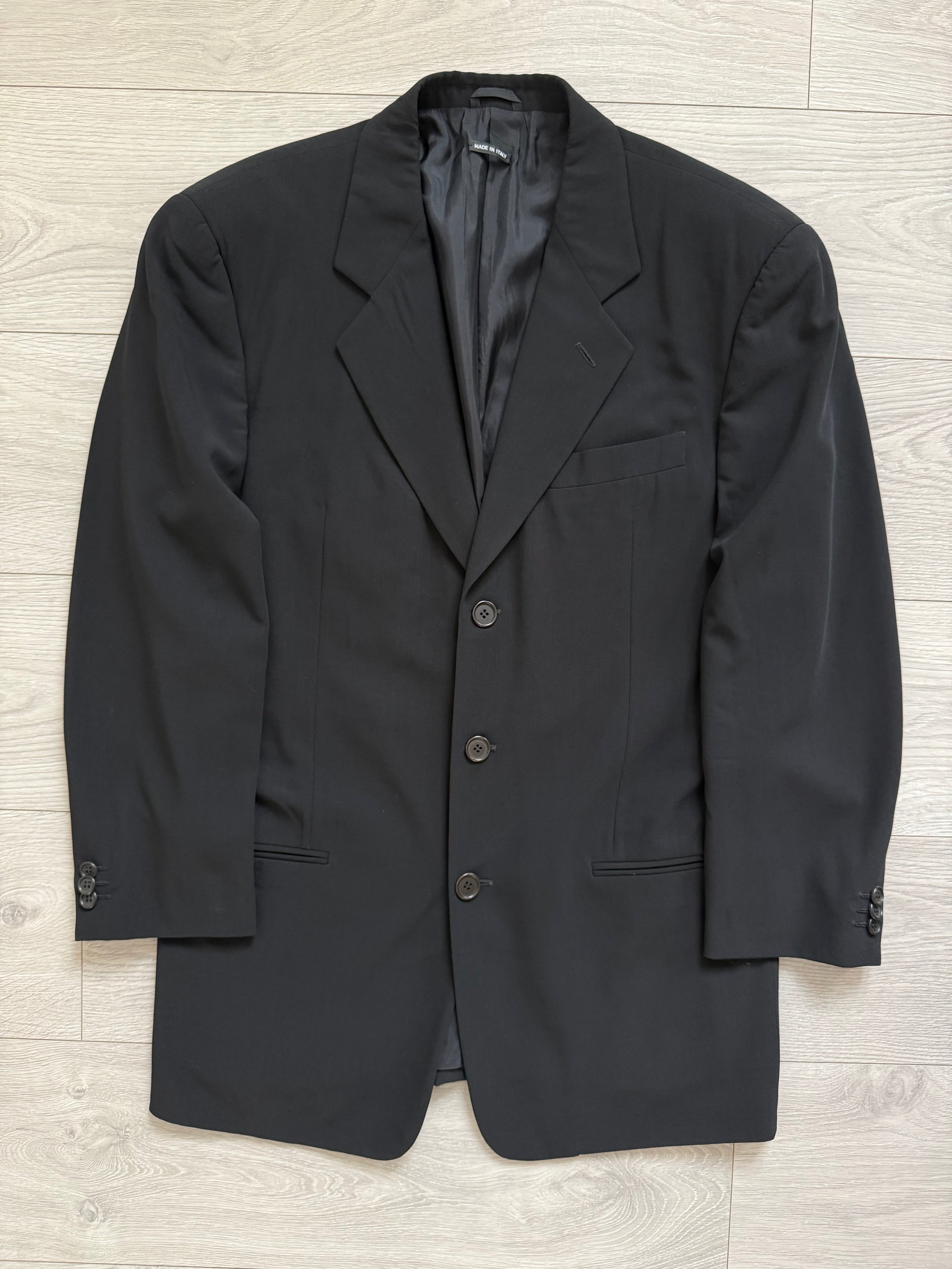 Giorgio Armani Black Label 1990s 3B Draped Lightweight Wool Jacket - Size S