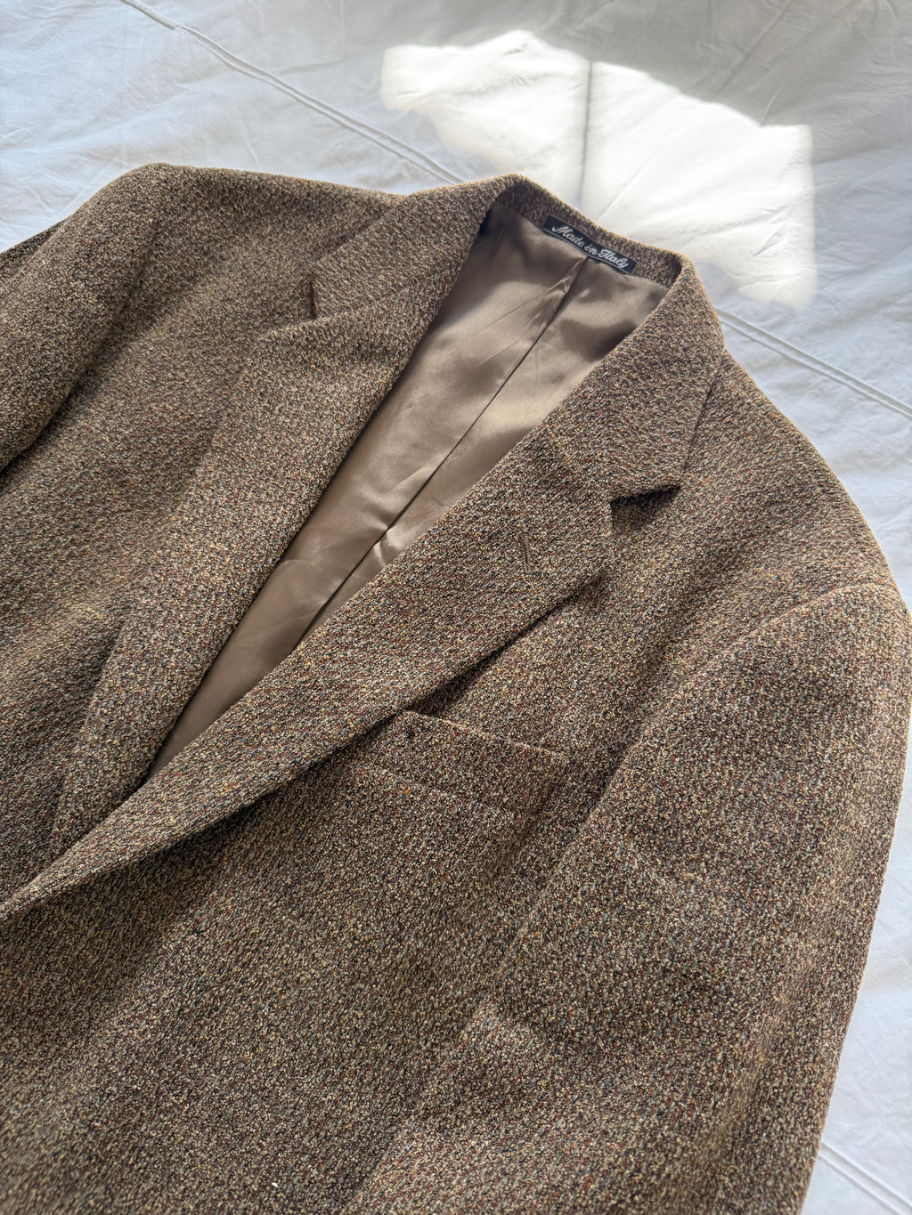 Giorgio Armani 1980s 2B Textured Speckled Wool Blend Sport Jacket Blazer - Size S
