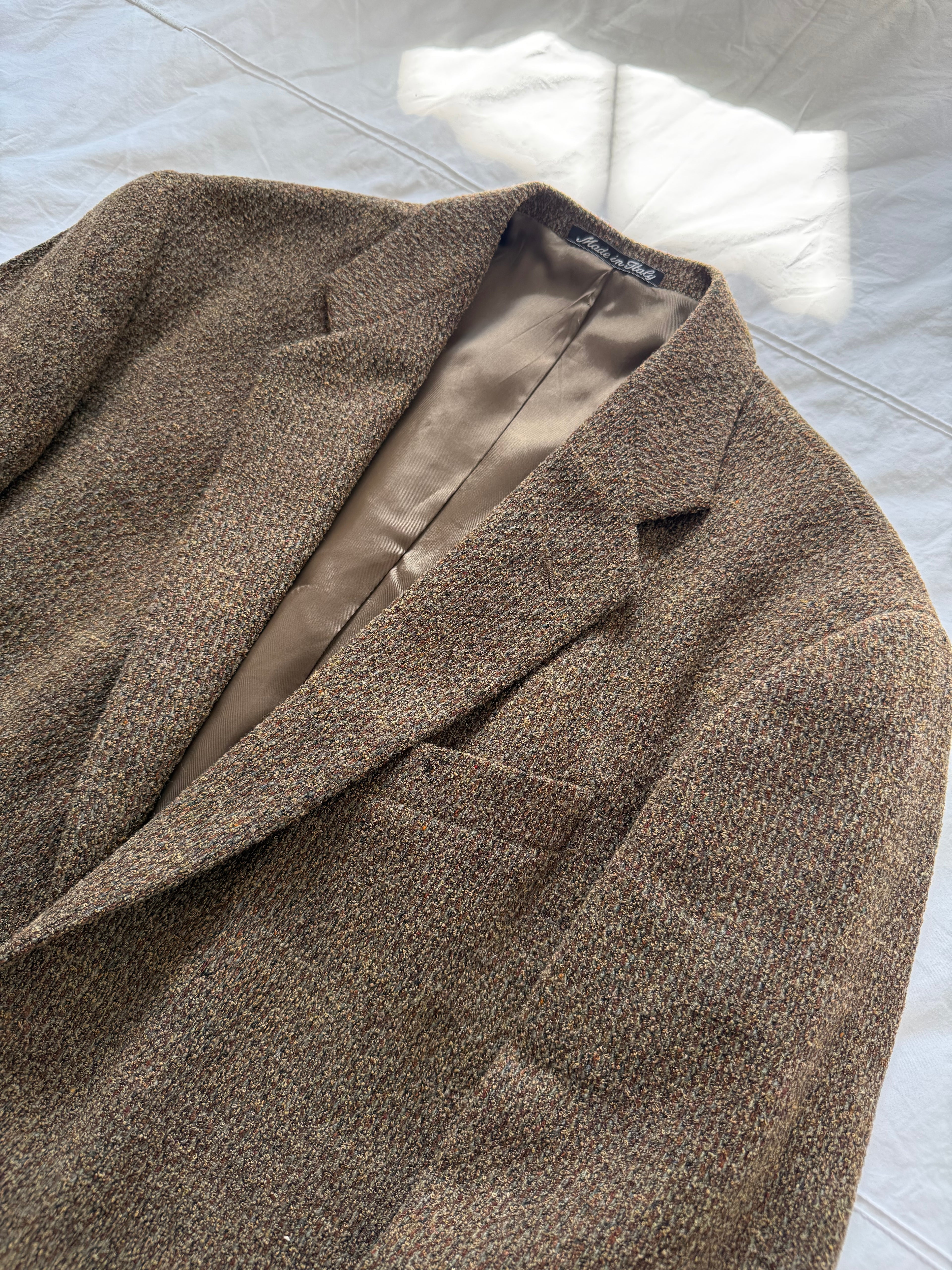 Giorgio Armani 1980s 2B Textured Speckled Wool Blend Sport Jacket Blazer - Size S
