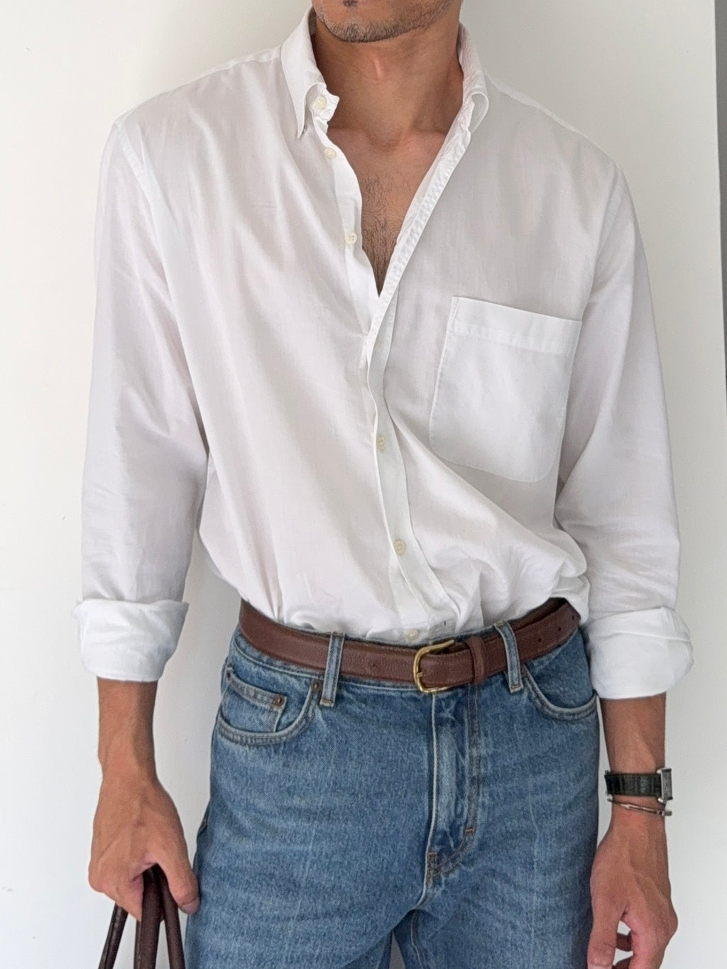 Giorgio Armani 1980s White Shirt - Size L