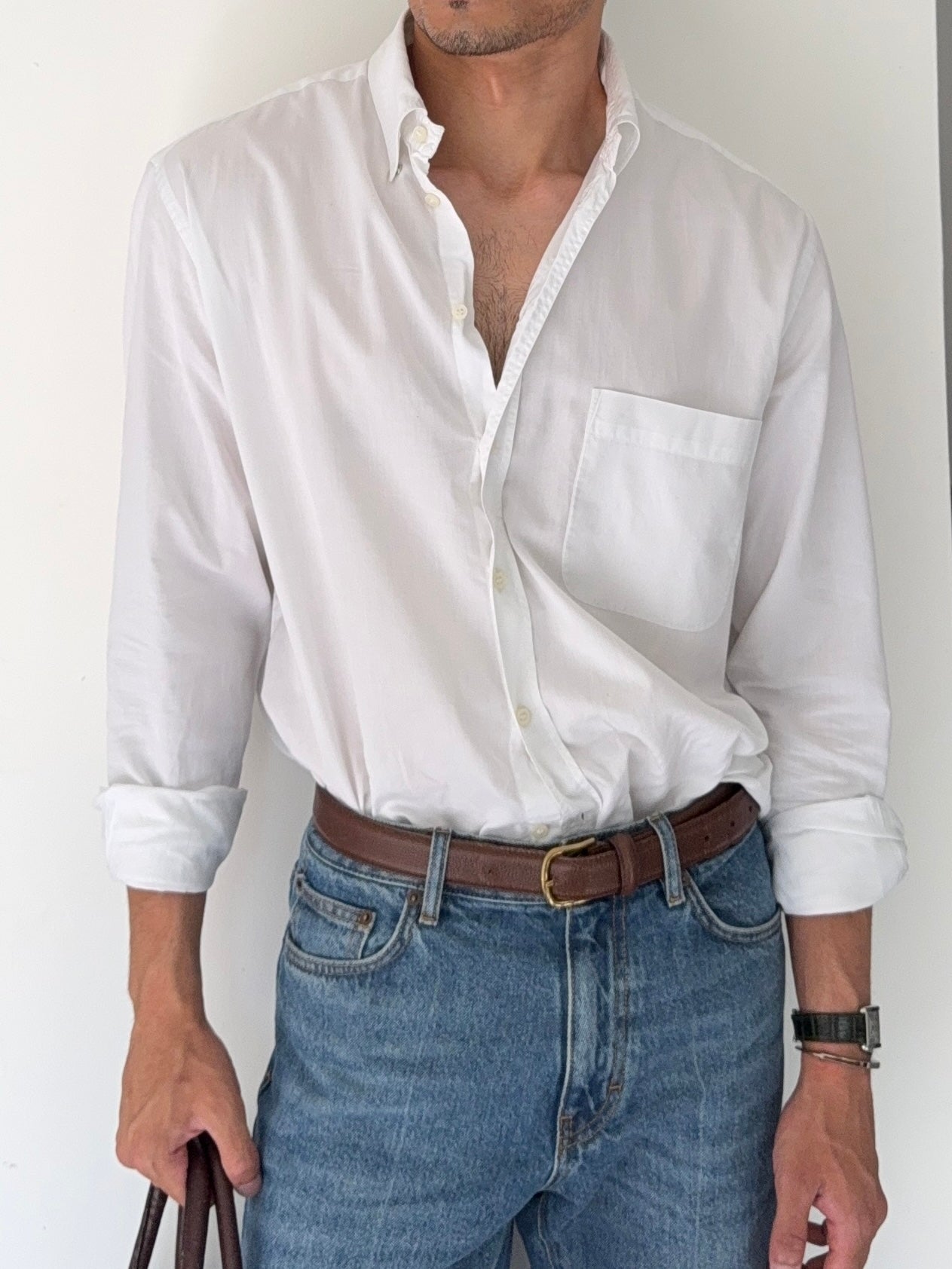 Giorgio Armani 1980s White Shirt - Size L