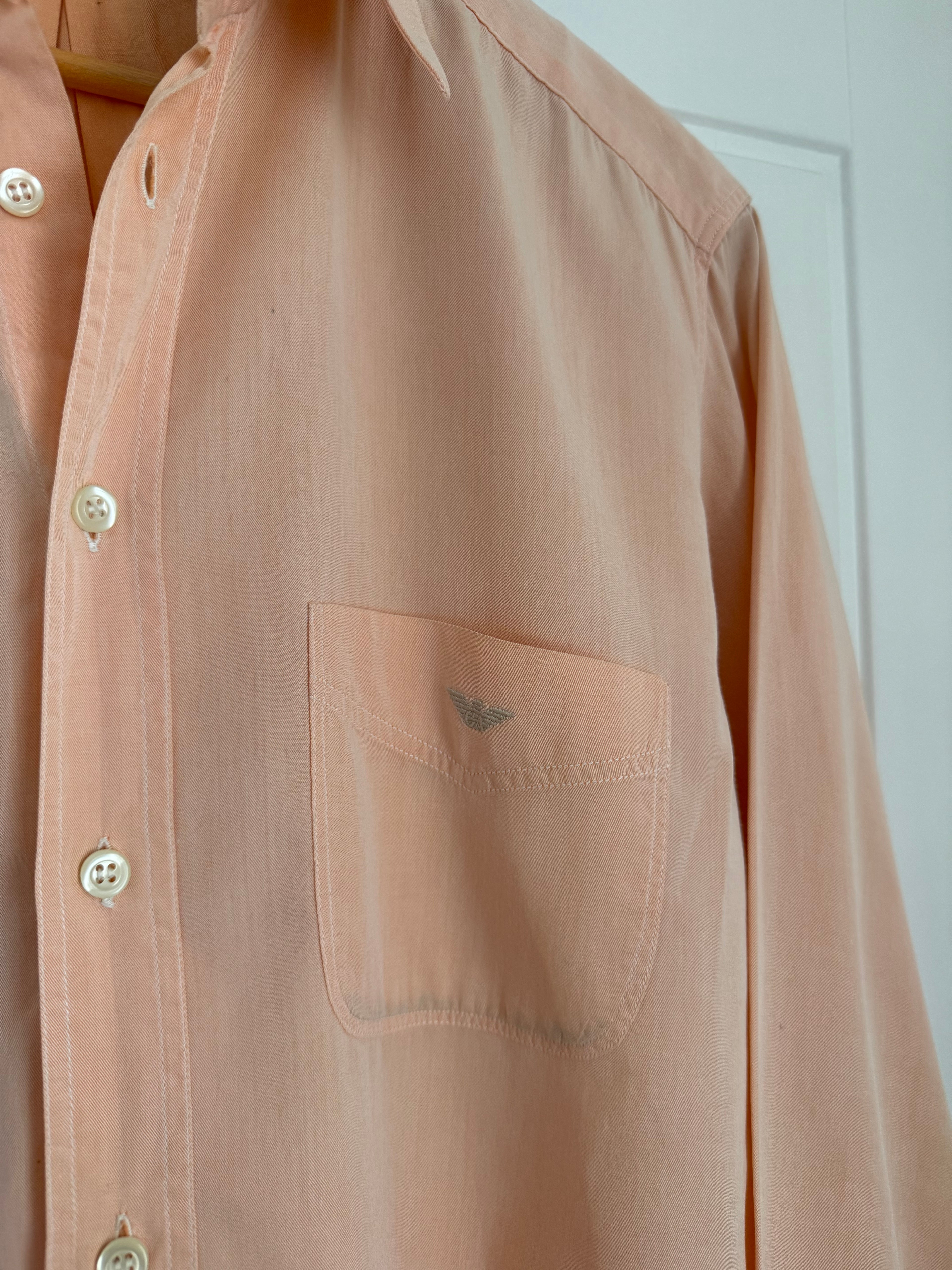 Emporio Armani 1990s Salmon Peach Shirt - Size M