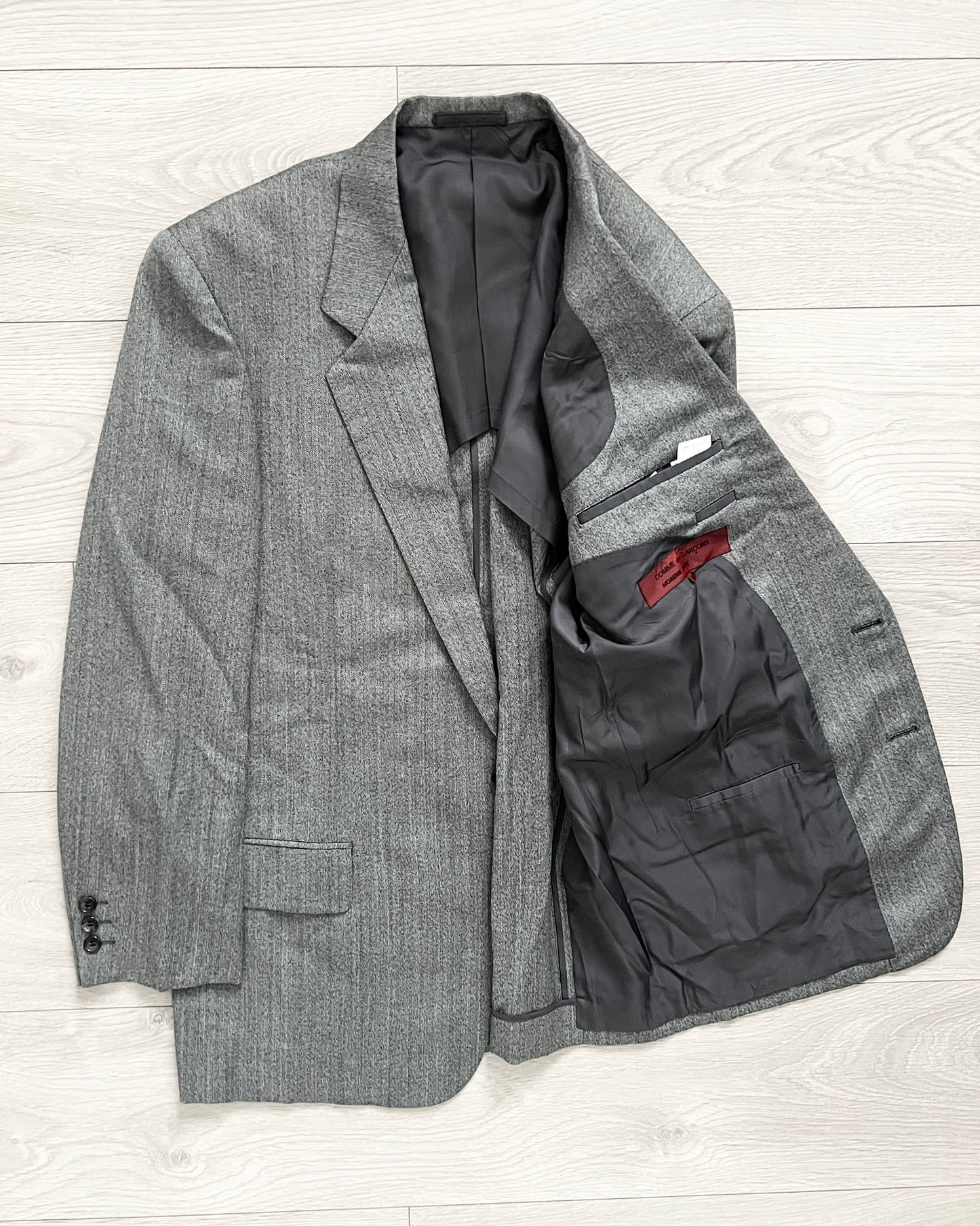 Comme Des Garcons Homme Deux 1993 Pleated Herringbone Suit - M Jacket / 30" Waist